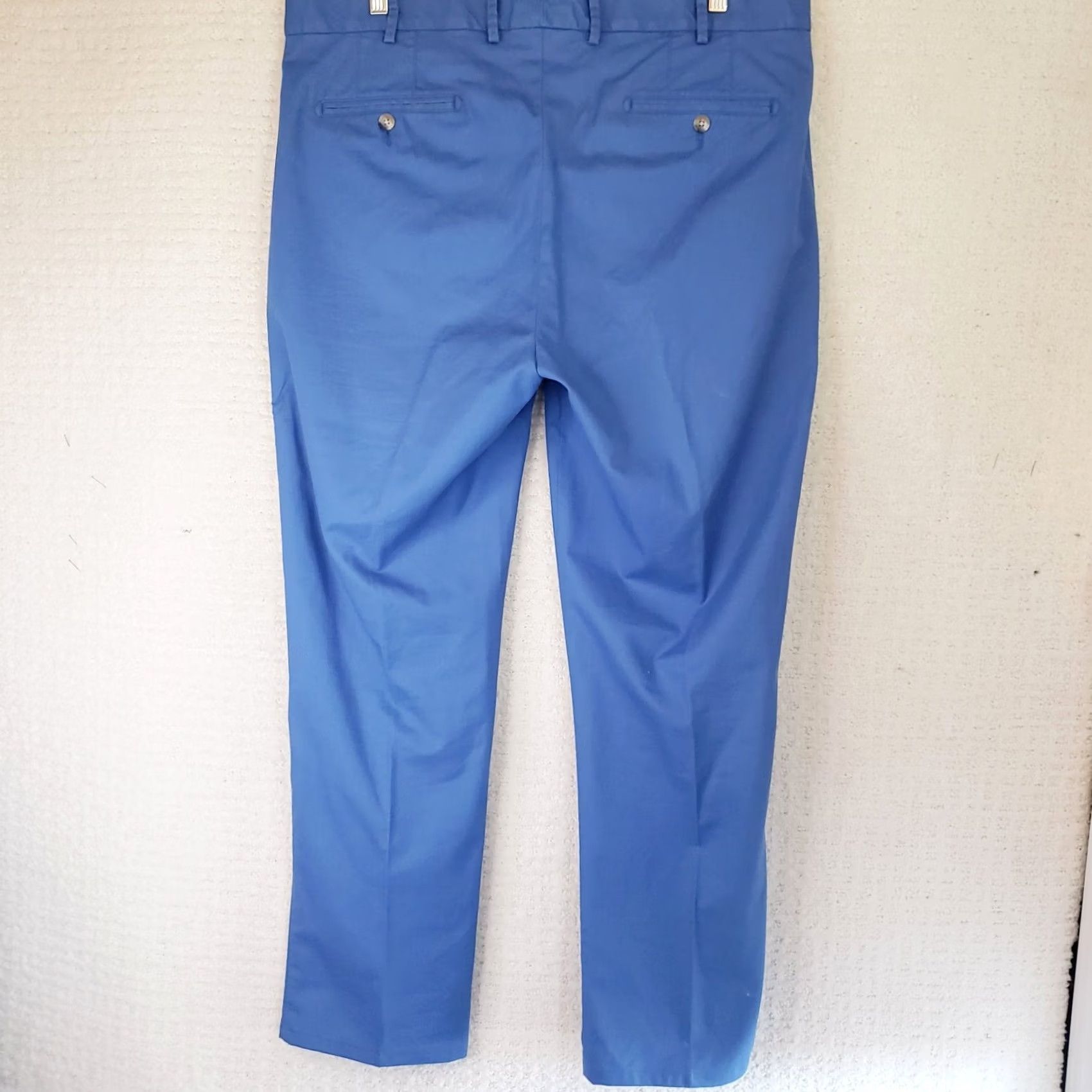 Peter Millar PETER MILLAR Pants Men 38W 30L Blue Pima Cotton Spandex Stretch Flat Front Khakis Regular Size US 38 / EU 54 - 6 Thumbnail