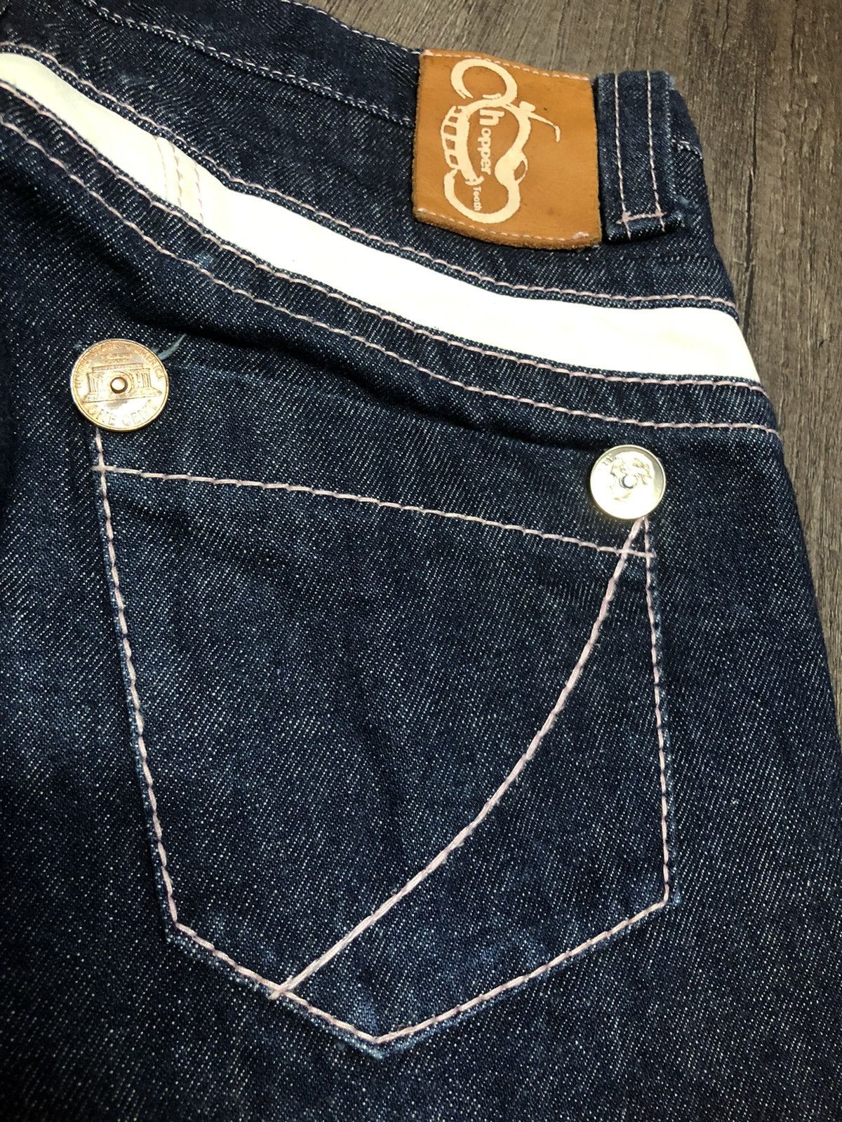 Designer × Japanese Brand × Vintage Vintage Chopper Tooth Denim Jeans Rare Design Unisex Size US 30 / EU 46 - 13 Thumbnail