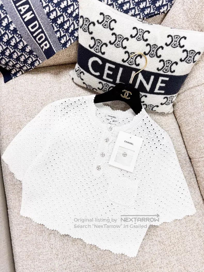 Chanel Chanel Knitted hollow short sleeves Size XS / US 0-2 / IT 36-38 - 2 Thumbnail