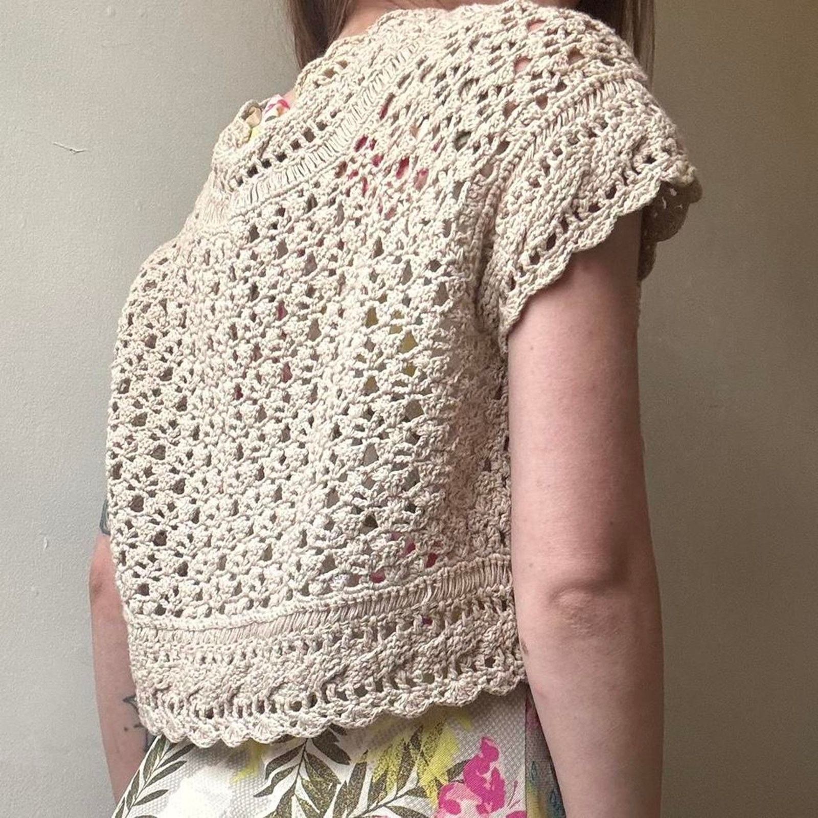 American Rag Y2K American Rag Cie Crochet Crop Shrug Small Boho Hippie Size S / US 4 / IT 40 - 4 Thumbnail
