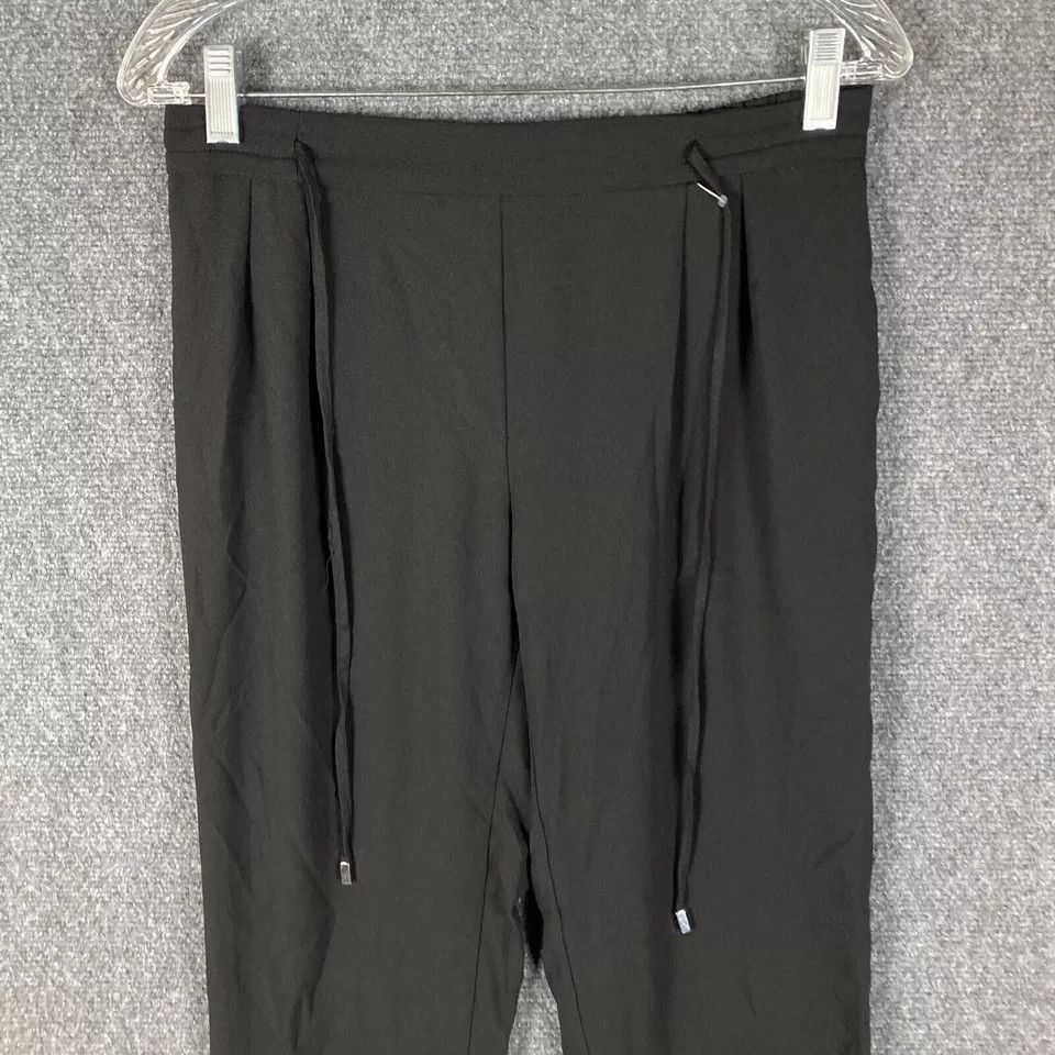 Zara Zara Basic Pants Women's Medium Drawstring Black Polyester M Size 28" / US 6 / IT 42 - 2 Thumbnail