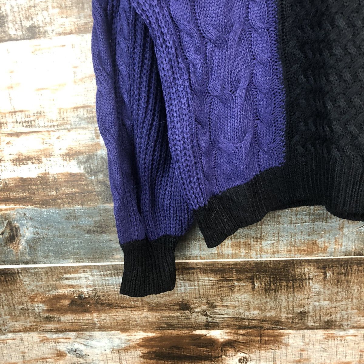Homespun Knitwear DLL Vence Exchange patchwork style Grey Knitwear #C016 Size US M / EU 48-50 / 2 - 7 Thumbnail