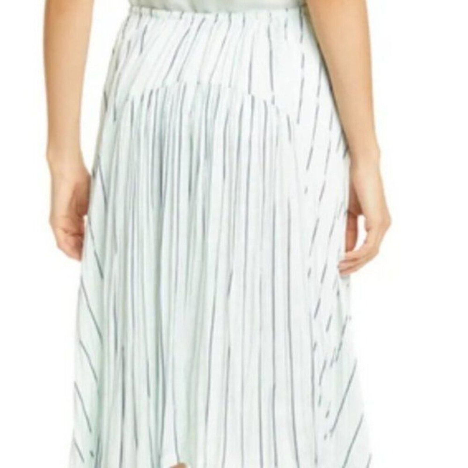 Vince Vince Mint Stripe Gauze Panel Skirt Green M Size 30" / US 8 / IT 44 - 6 Thumbnail