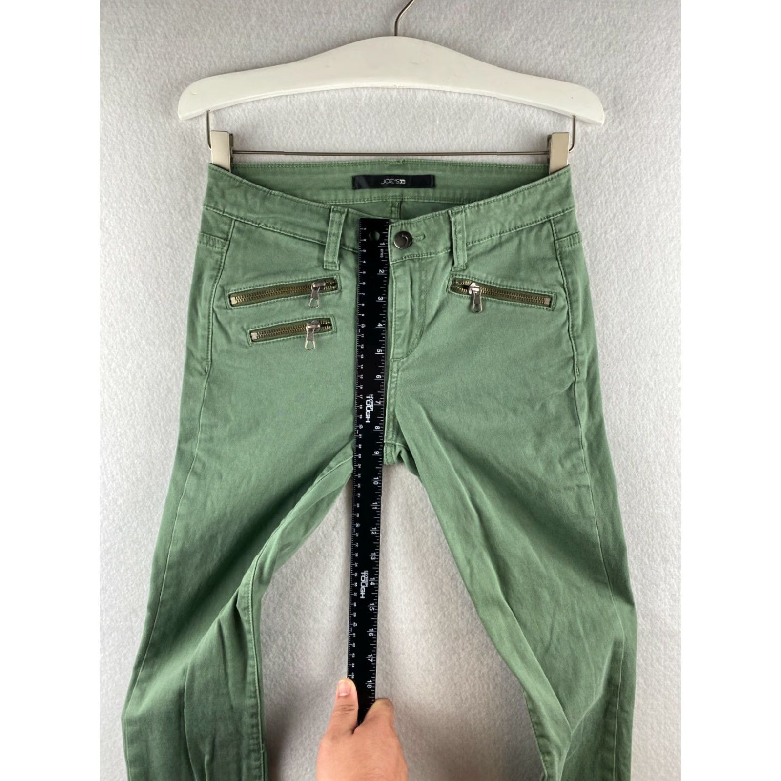 Vintage Joe's Jeans Womens Jeans Skinny Rocker 25 Green Denim Stretch Zipper Belt Loops Inseam 30.5 Tappered Regular Modern Casual Fall Spring Summer Winter 0 Size 42" / US 20 - 4 Thumbnail
