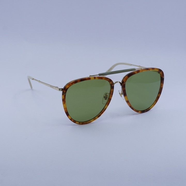 Gucci Gucci GG0672S 003 Sunglasses Havana/Gold Aviator Frame Size ONE SIZE - 6 Thumbnail