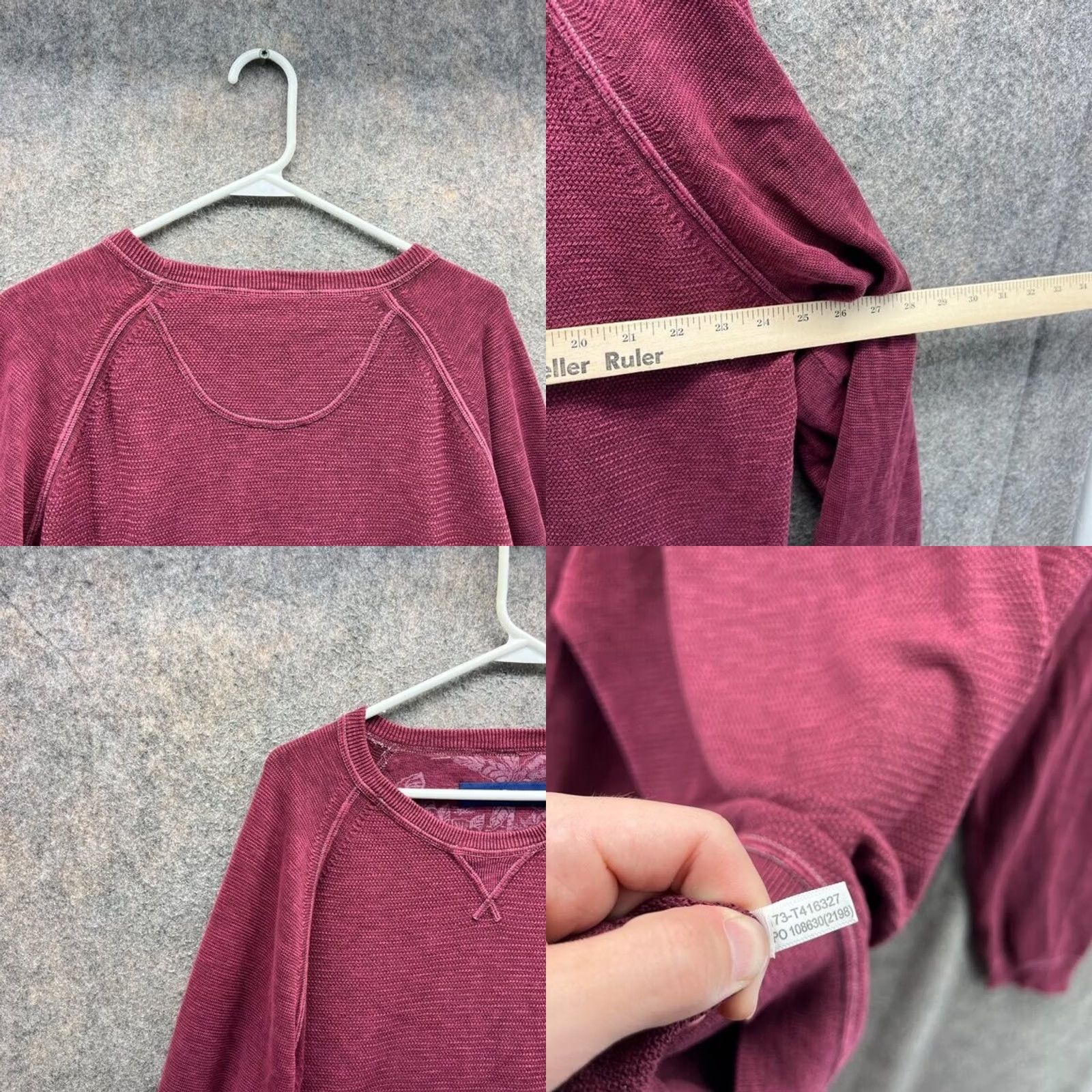 Tommy Bahama VINTAGE Tommy Bahama Sweater Mens XL Burgundy Pullover Crewneck Saltwater Tide Fleece Shirt Size US XL / EU 56 / 4 - 8 Thumbnail
