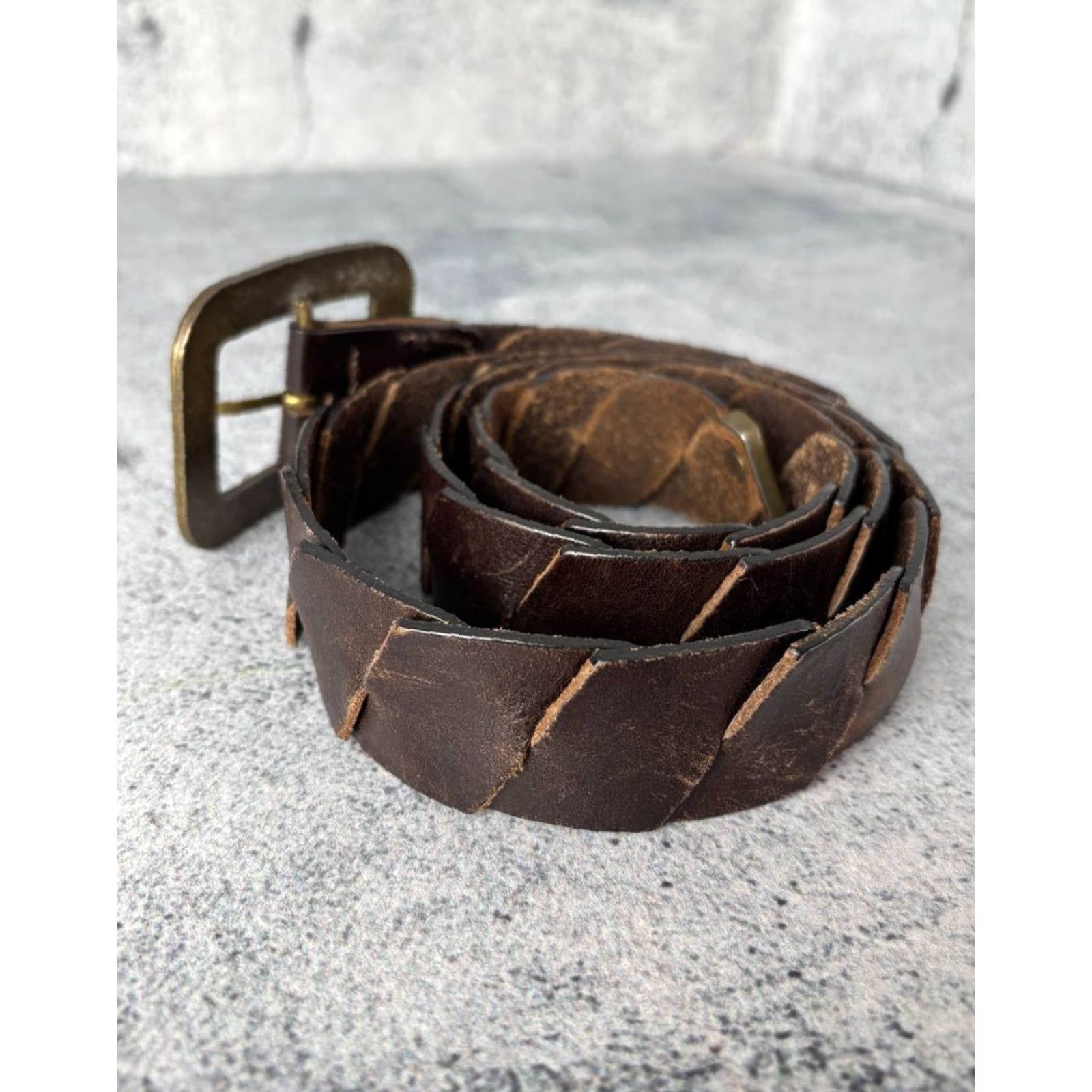 Vintage Armani Jeans Belt Women Leather Brown Buckle One Size Vintage Leather Belt Brown Size 42" / US 20 - 3 Thumbnail
