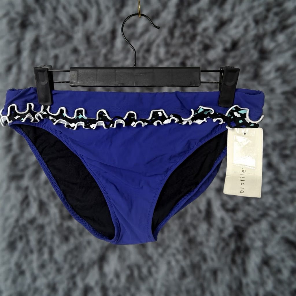 Vintage Profile Gottex Bikini Bottom 10 Coastal Preppy Grandmillenial Sporty Mod Womens Bottom Size 10 Black Solid Beach Retro Size 32" / US 10 / IT 46 - 1 Thumbnail