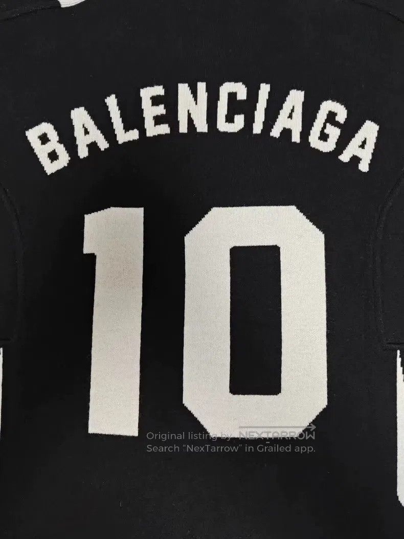 Balenciaga Balenciaga Black and White Patchwork Knit Soccer Jersey Size US M / EU 48-50 / 2 - 4 Thumbnail