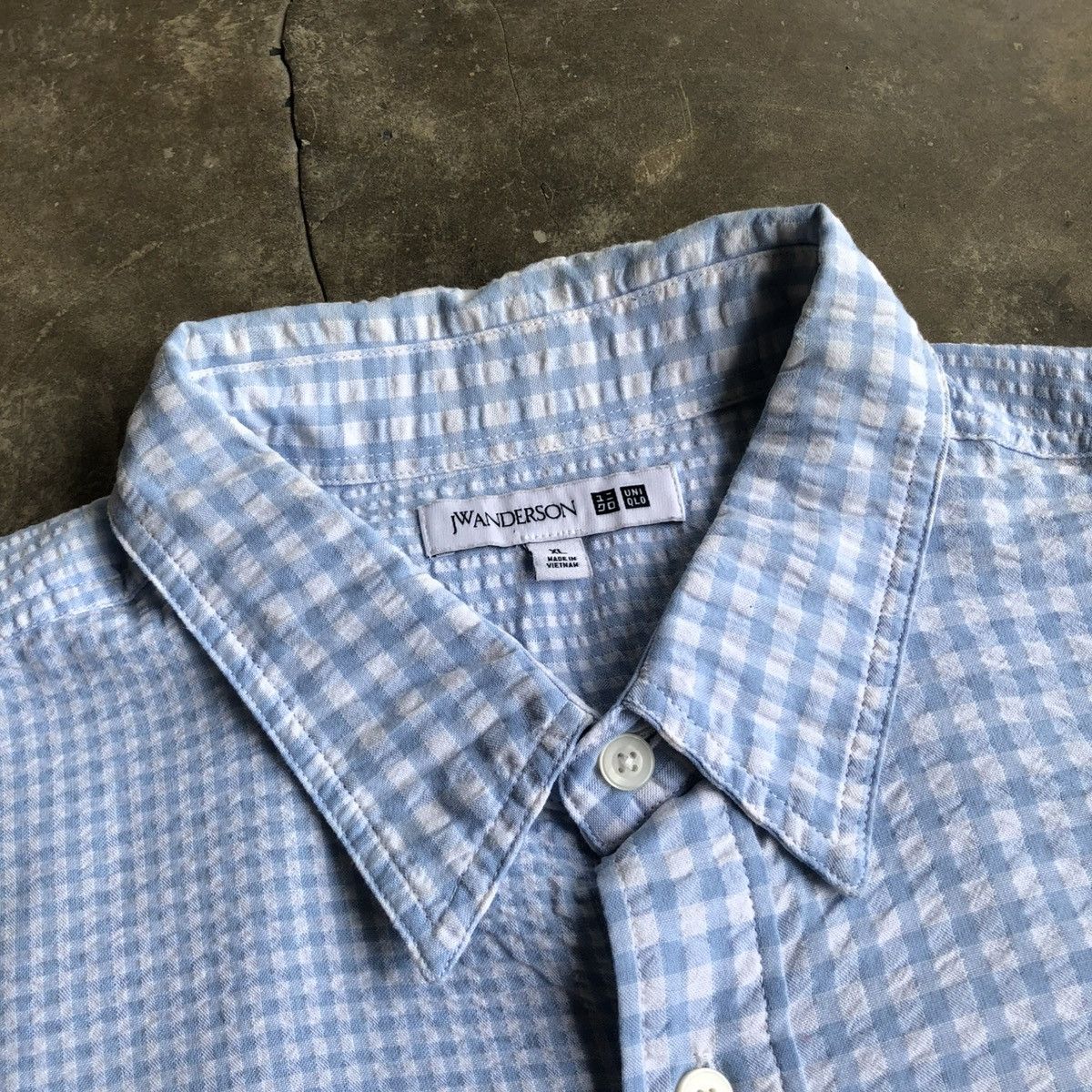JW Anderson × Uniqlo Uniqlo X JW Anderson Square Motif Button Up Shirt Blue Size US XXL / EU 58 / 5 - 9 Thumbnail