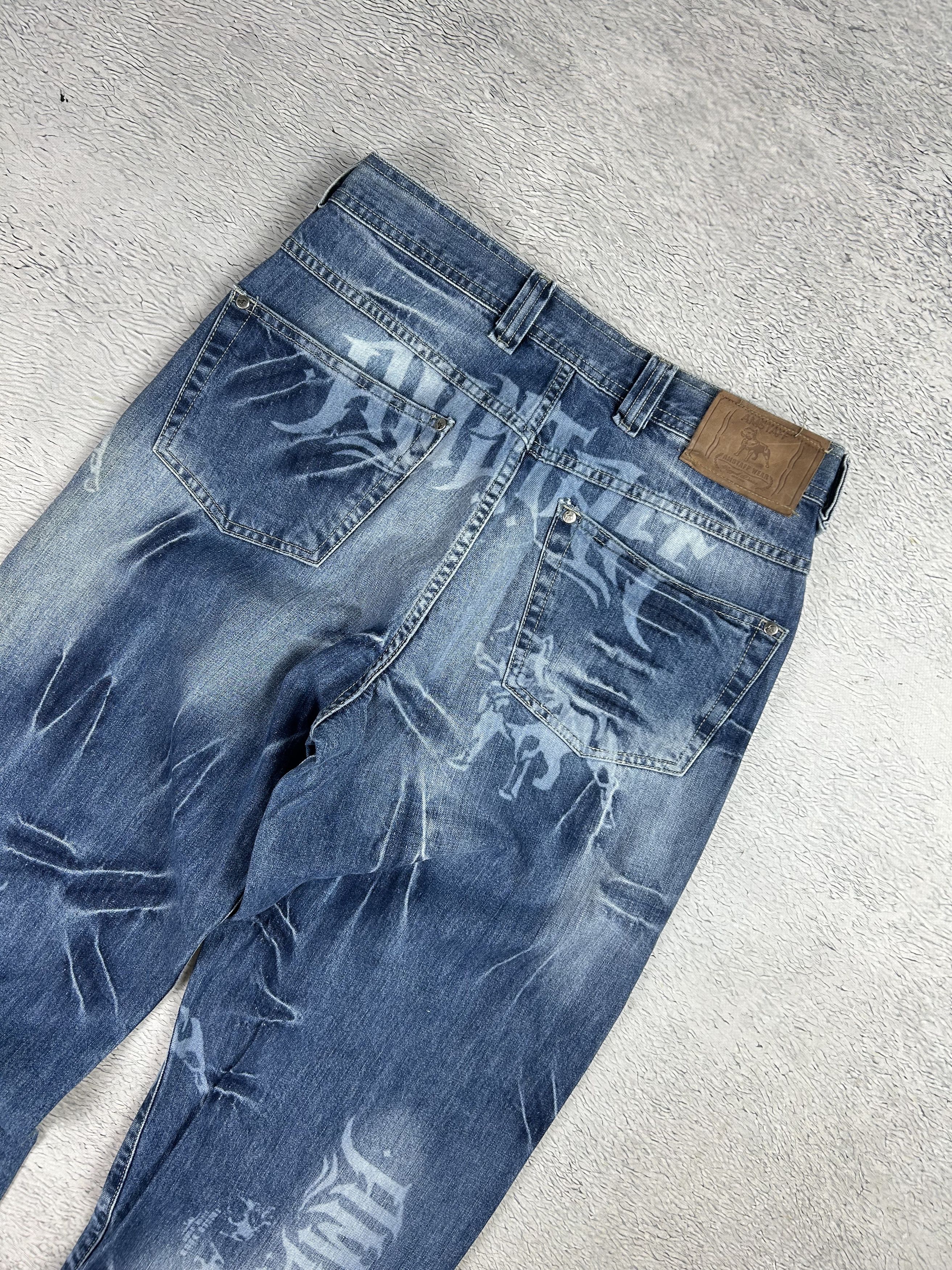 Other CRAZY Baggy Streetwear Jeans AOP Amstaff Drill Loose Fit Size US 32 / EU 48 - 4 Thumbnail