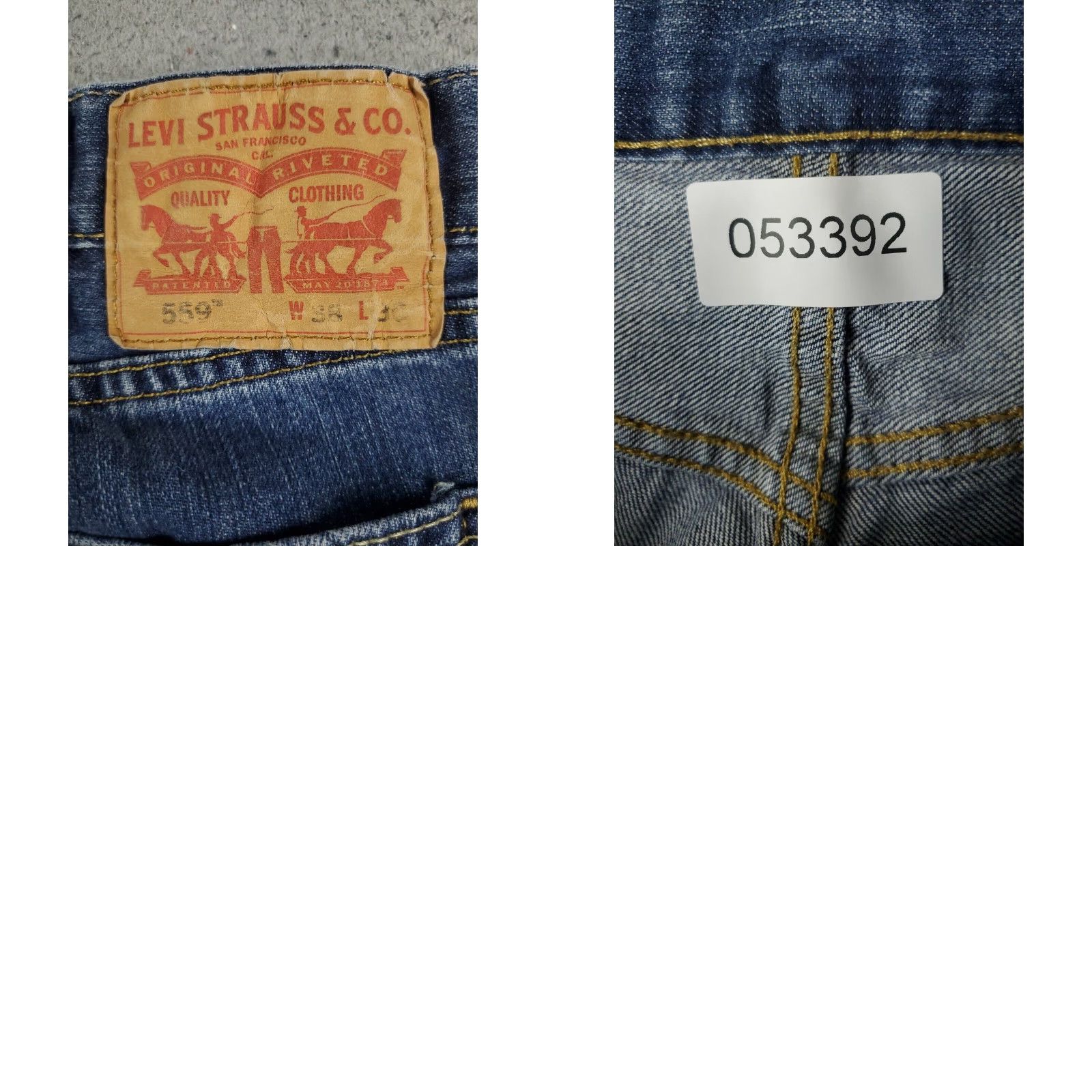 Levi's Levis 559 Mens Relaxed Straight Leg Blue Denim Jeans 38x28 Pants Size US 38 / EU 54 - 8 Thumbnail