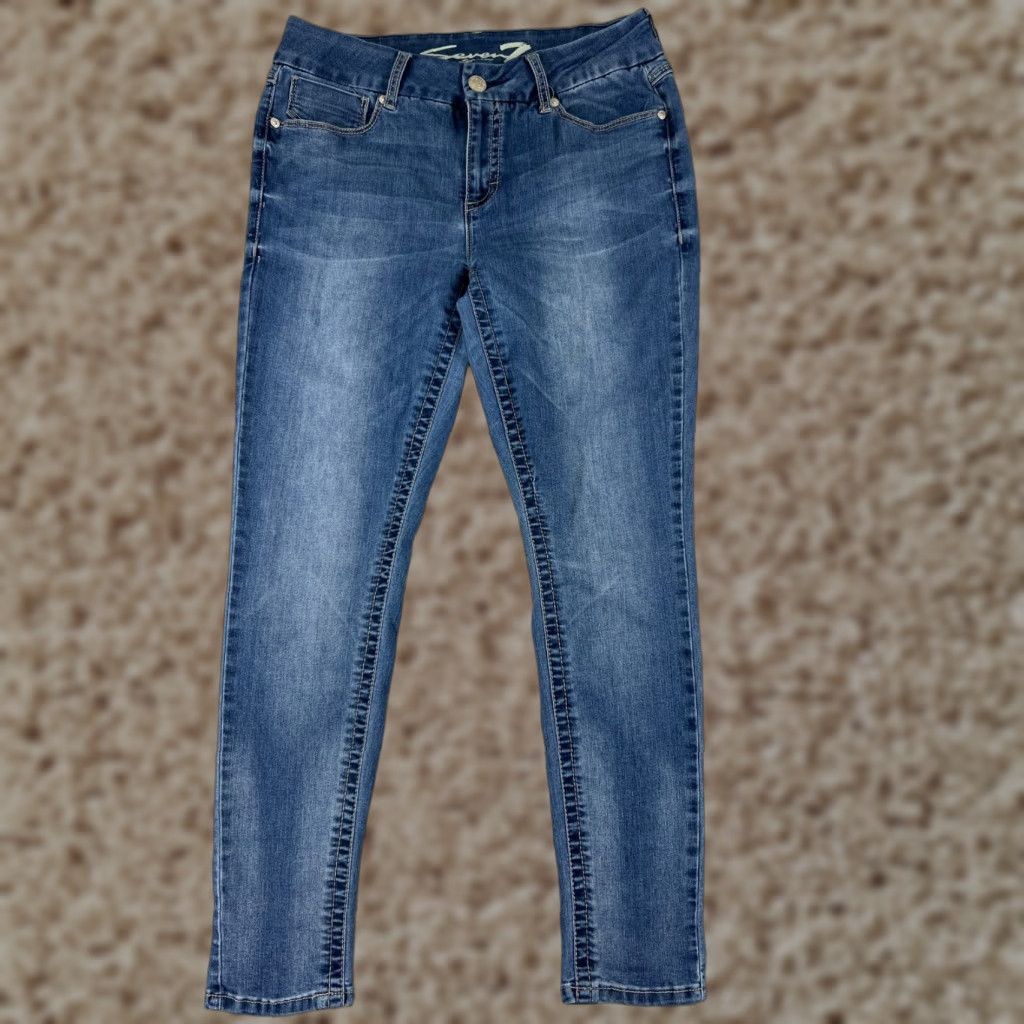 Vintage Seven7 Jeans Women 12 Blue Denim Skinny Taper Cotton Blend 29x29 Womens Size 34" / US 12 / IT 48 - 1 Thumbnail