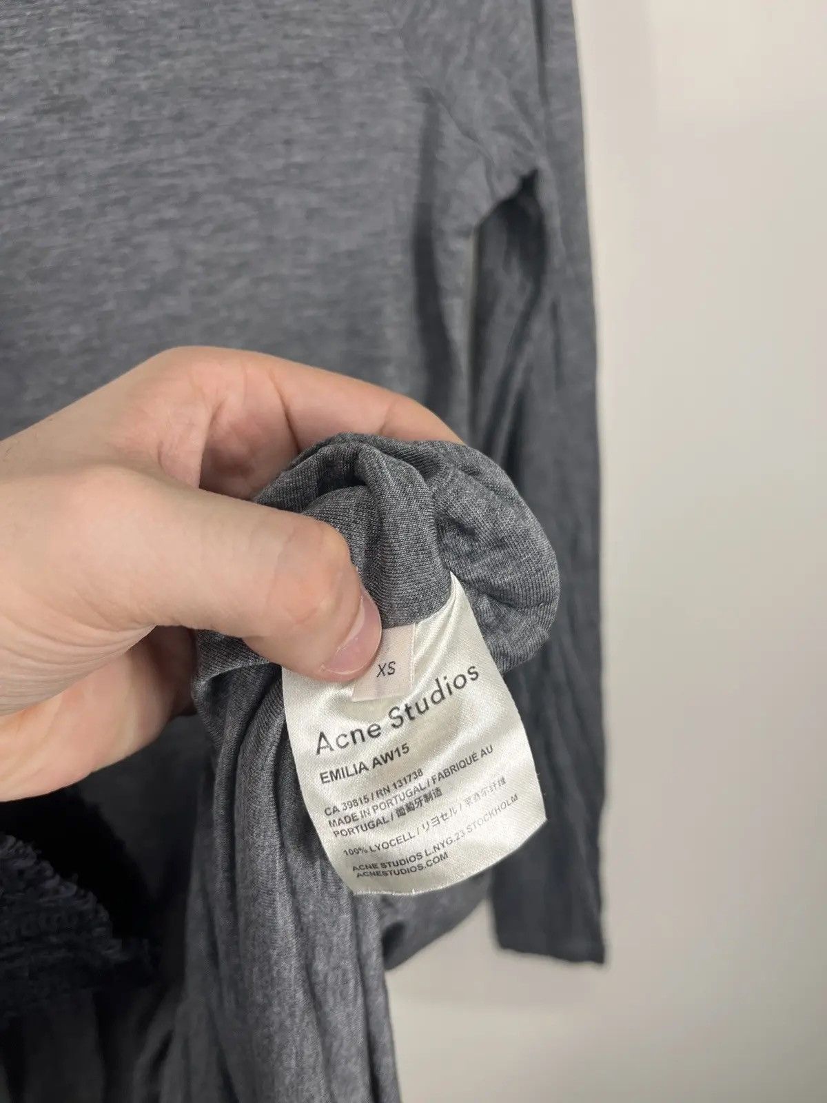 Acne Studios Emilia AW15 Avant Garde Gray Luxury Mini Dress