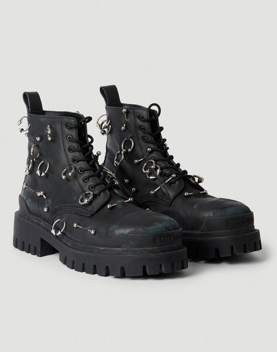 Balenciaga Pierced Strike Distressed Boots Size US 11 / EU 44 - 3 Thumbnail