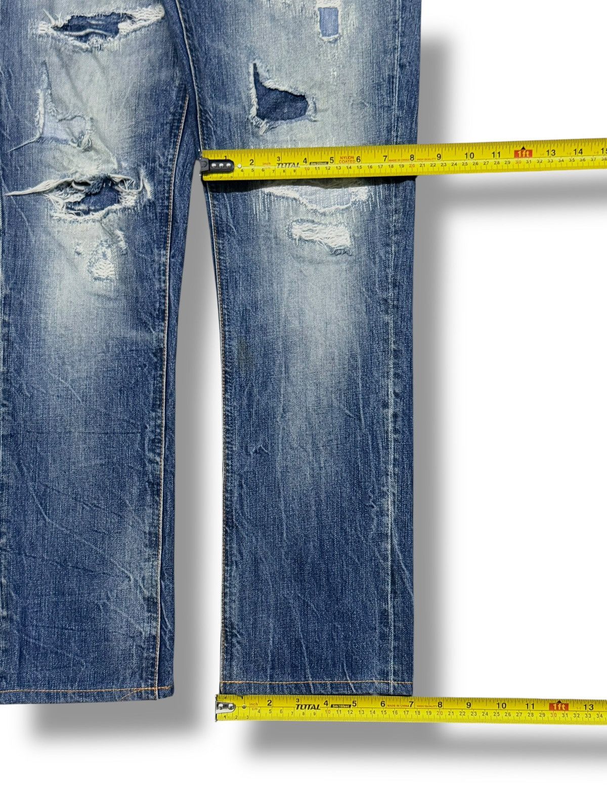 Nudie Jeans Vintage Nudie Jeans Grim Tim David Replica Distressed Denim Size US 31 - 18 Thumbnail