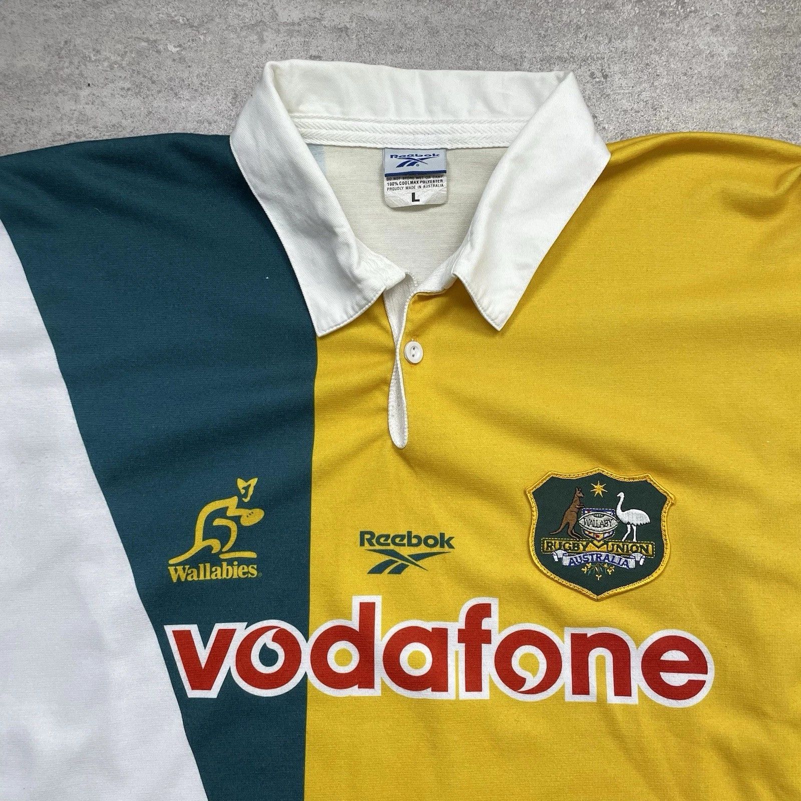 Reebok × Vintage RARE AUSTRALIA WALLABIES 1998 VODAFONE RUGBY SHIRT L/S Size US L / EU 52-54 / 3 - 2 Thumbnail