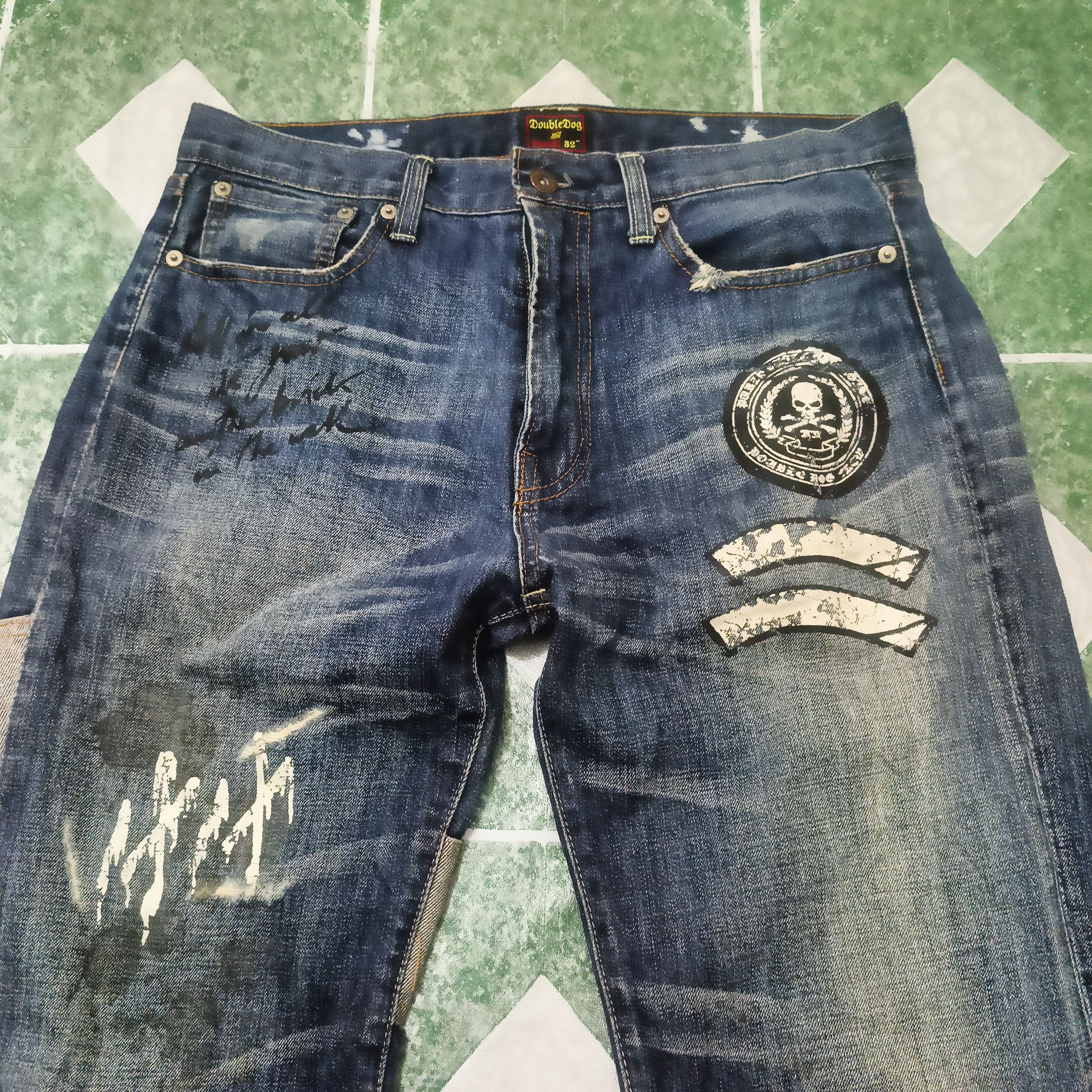 If Six Was Nine Rare Double Dog Distressed Denim Japan jeans Size US 32 / EU 48 - 2 Thumbnail
