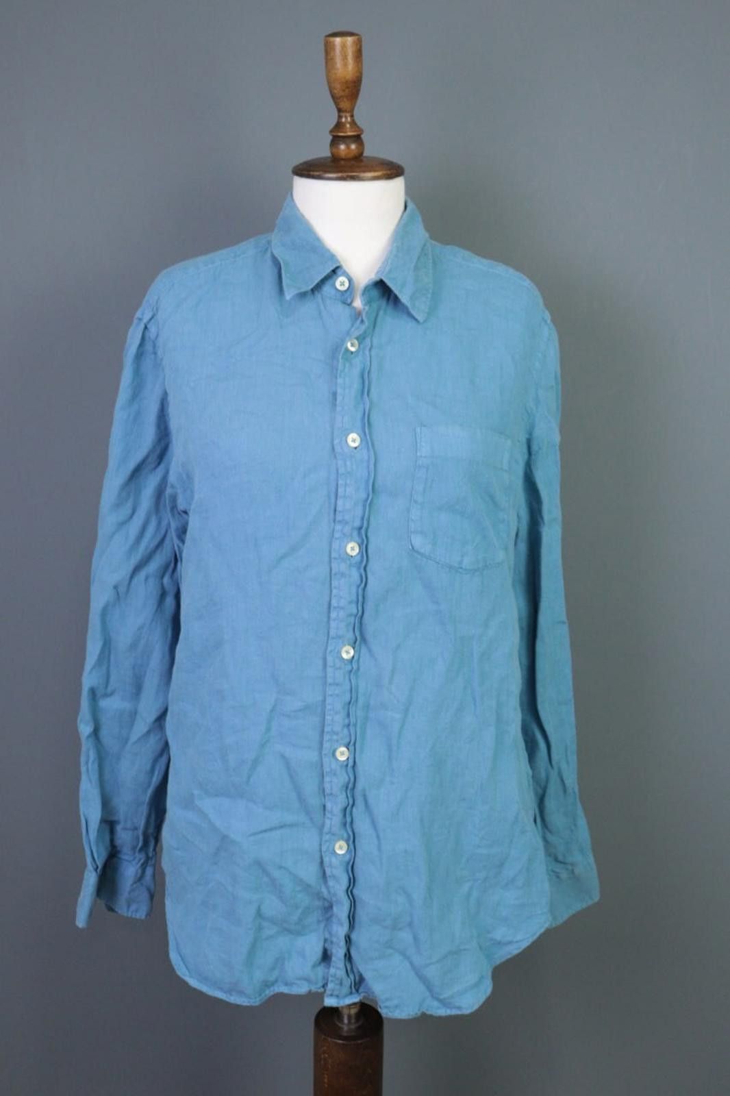 120% Lino 120% Lino Medium Fit Blue Linen Tunic Top Shirt Size M Size M / US 6-8 / IT 42-44 - 1 Thumbnail