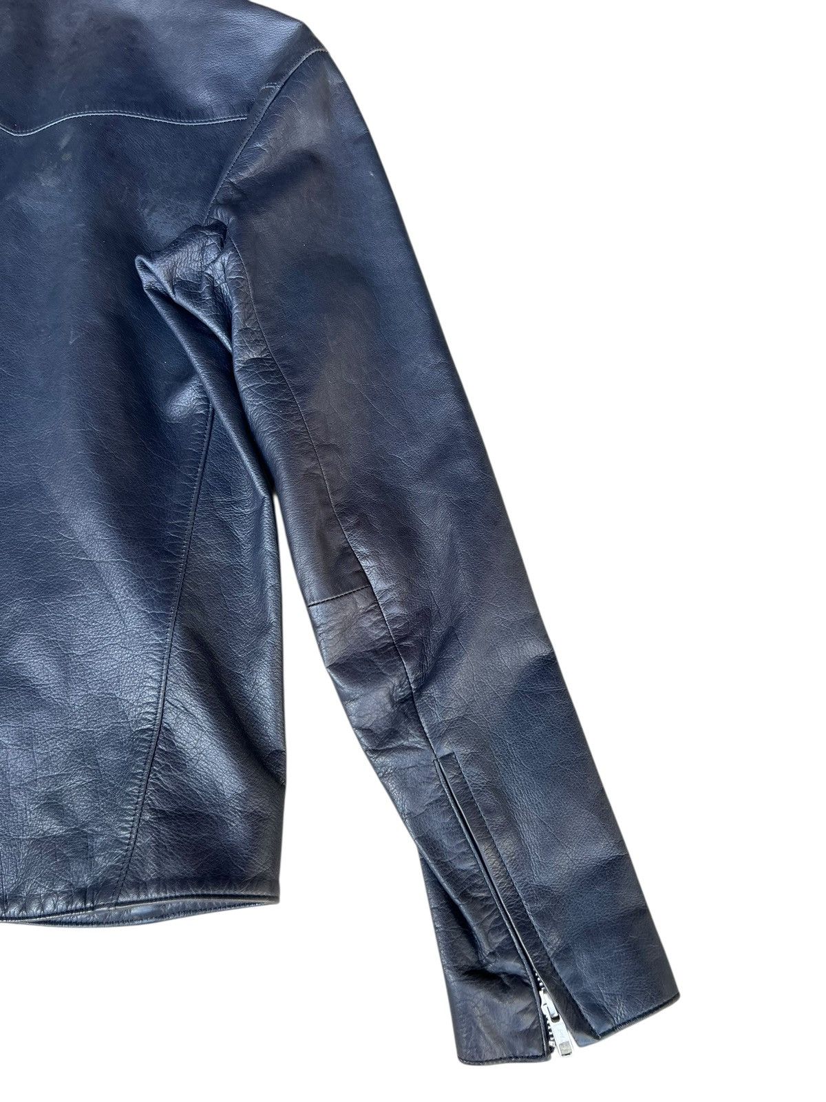 Lad Musician Lad Musician Patina Stains Dark Blue Leather Jacket Size US S / EU 44-46 / 1 - 22 Thumbnail