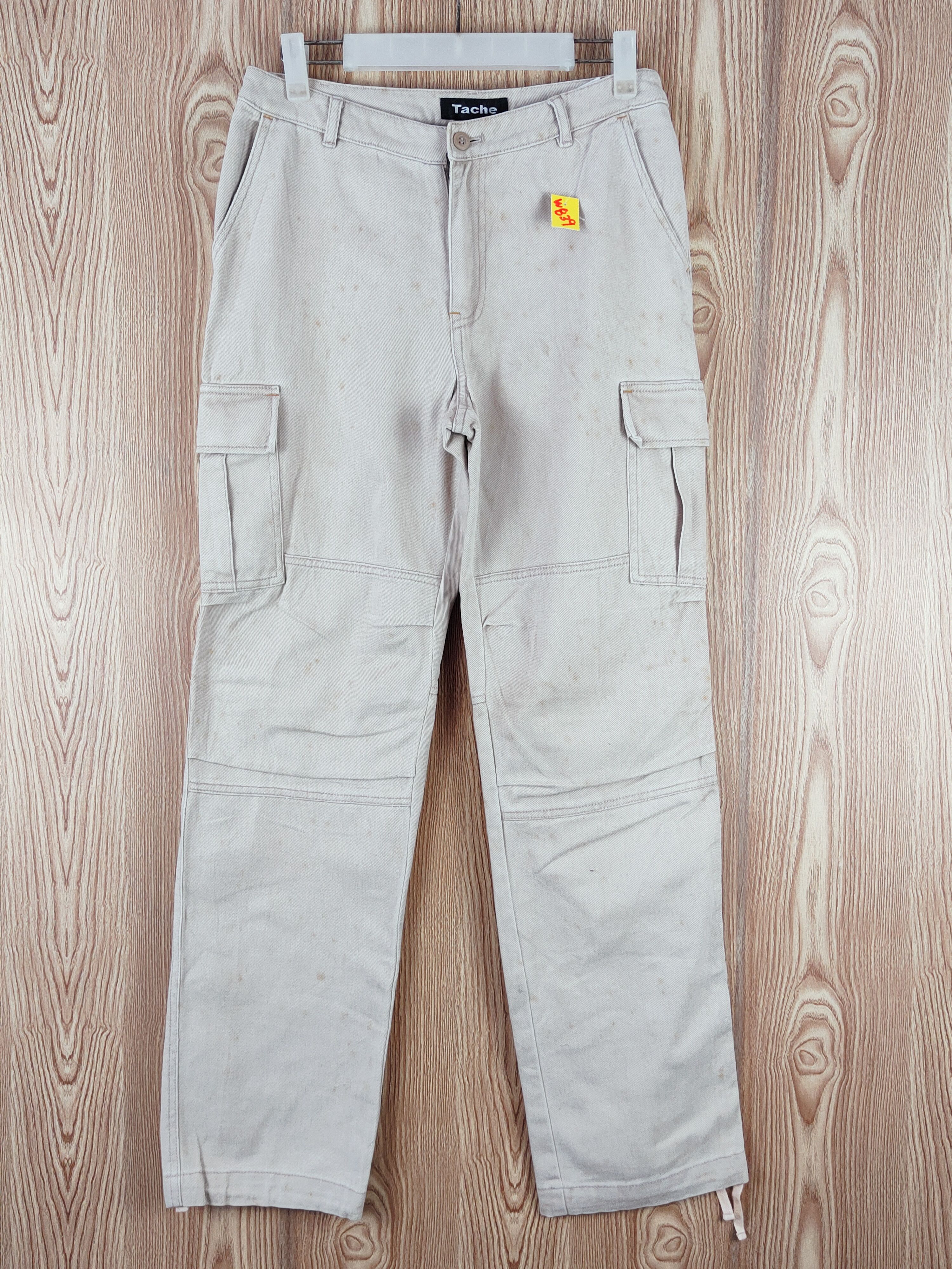 Japanese Brand Tache Beige Multipocket Tactical Cargo Pants #W839 Size US 29 - 1 Thumbnail