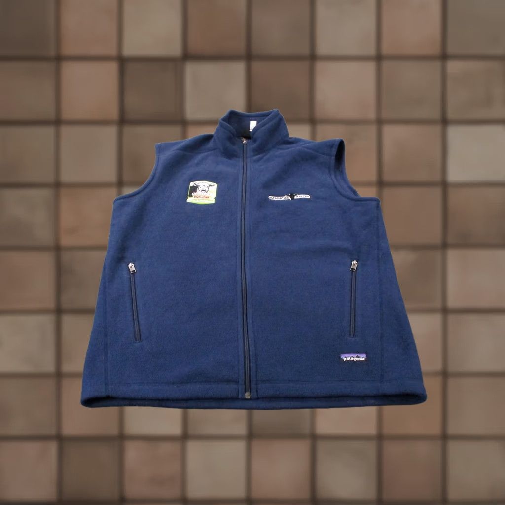 Patagonia Patagonia Vest Mens XL Blue Fleece Synchilla Zip Pockets Lightweight Windbreaker 90s Style Logo Winter Hiking Camping Adaptable Sportwear Mens Size US XL / EU 56 / 4 - 1 Thumbnail