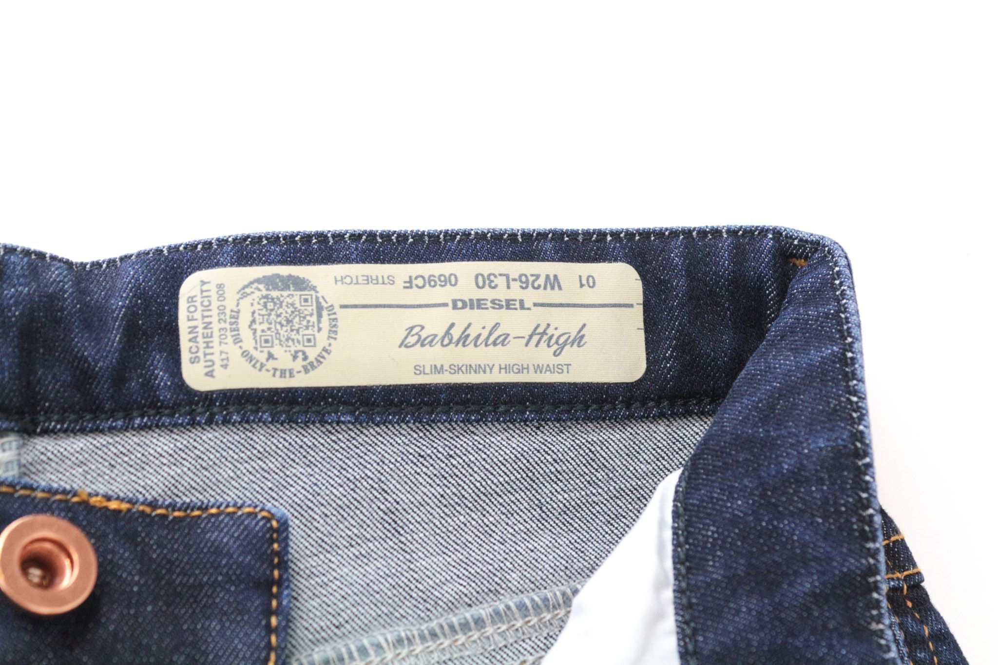 Diesel BABHILA-HIGH 069CF W26/L30 Blue Stretch Jeans 69377 Size 26" / US 2 / IT 38 - 6 Thumbnail
