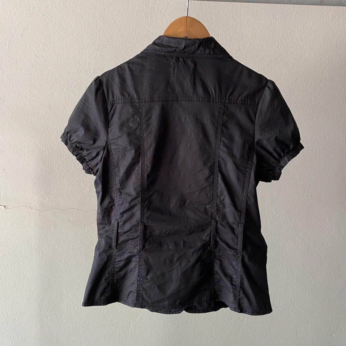 Designer × Japanese Brand USNS GIRLS Black Peter Pan Collar Puff-Sleeve Shirt Size M / US 6-8 / IT 42-44 - 18 Thumbnail