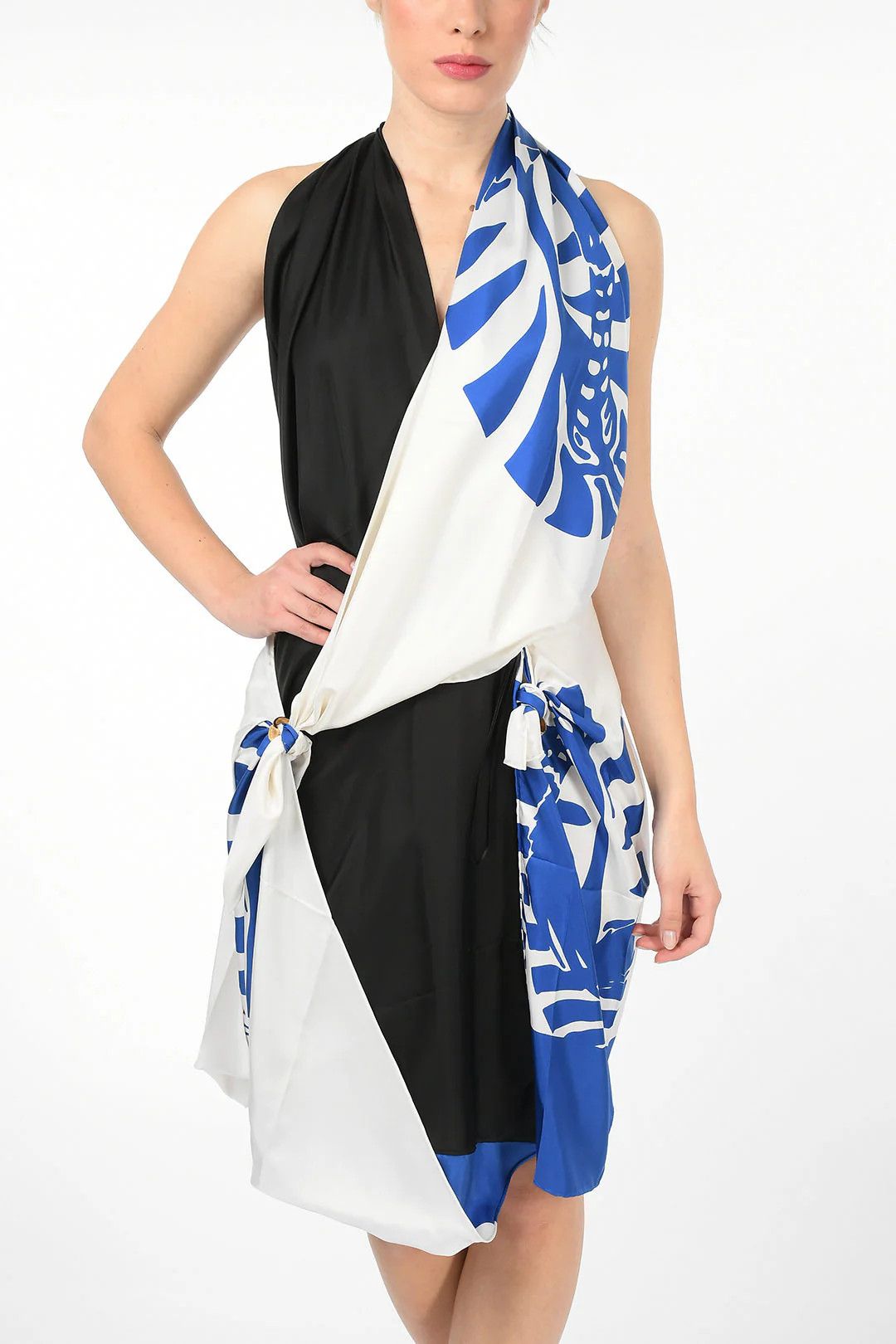Bottega Veneta og1mm0426 Draped Halterneck Dress in Blue Size XS / US 0-2 / IT 36-38 - 5 Thumbnail