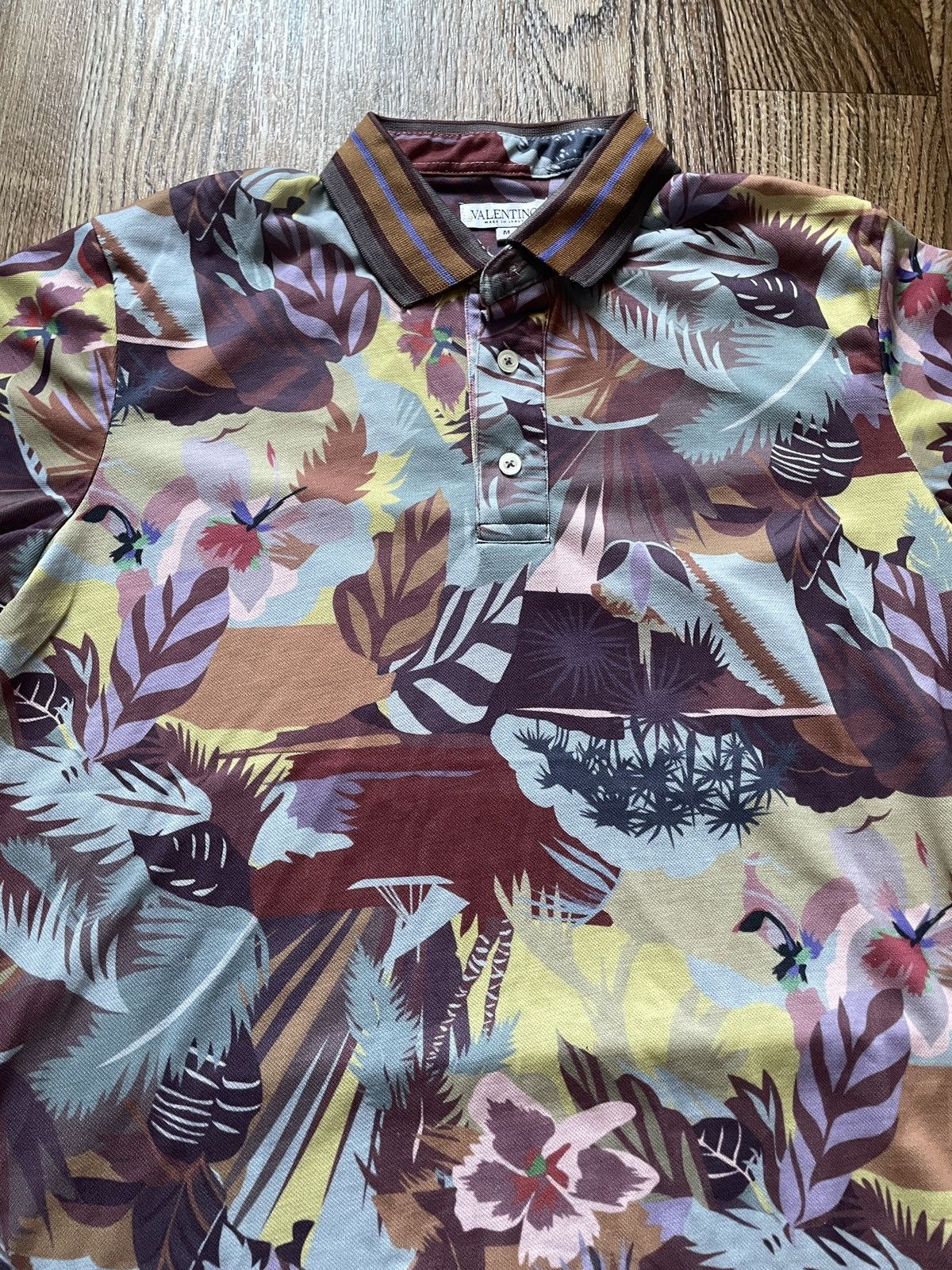Valentino Valentino Polo Shirt/ Floral Design Size US M / EU 48-50 / 2 - 3 Thumbnail