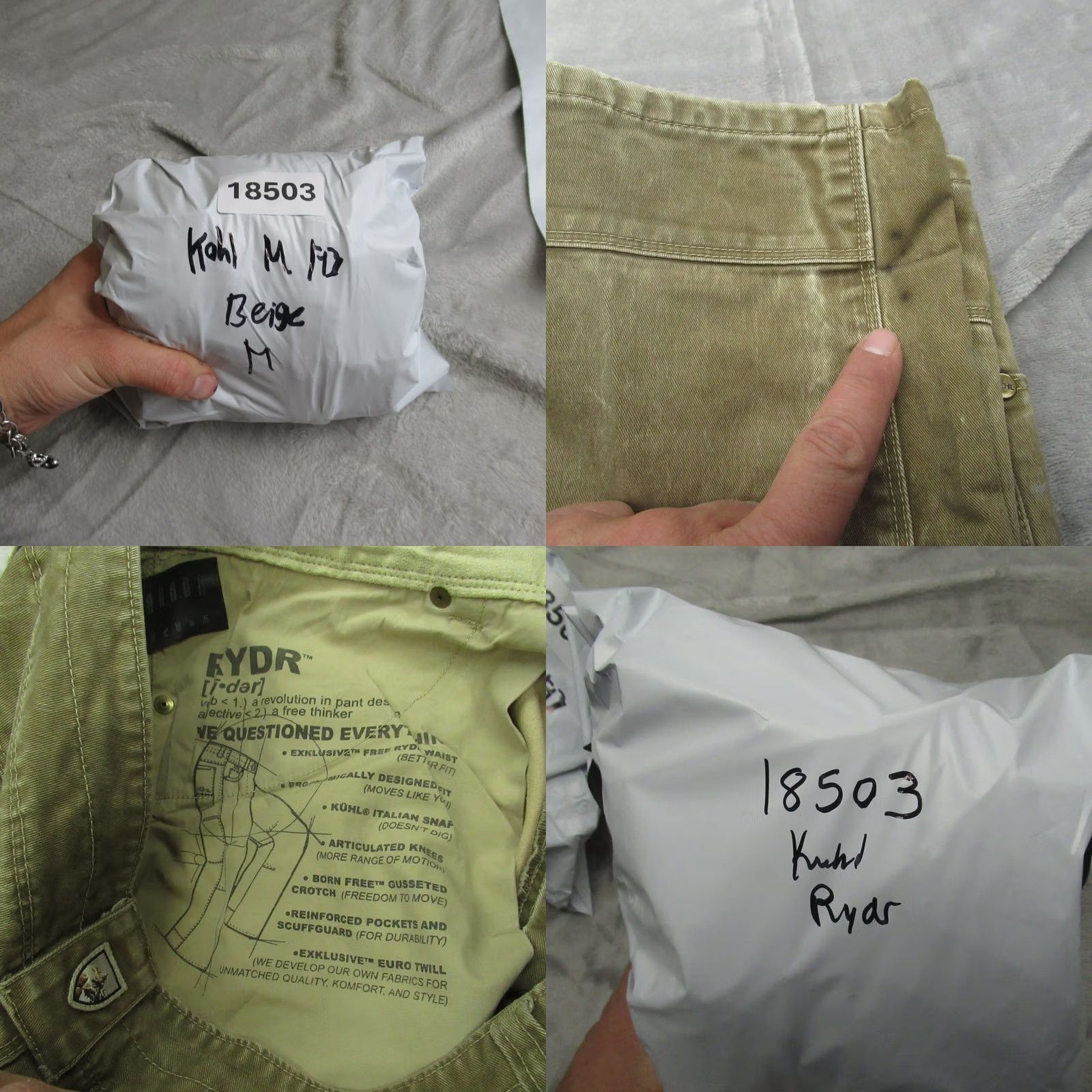 Vintage KUHL Ryder Pants Men 32x33 Beige Canvas Rugged Work Utility Outdoor Hiking Thick Size US 32 / EU 48 - 11 Thumbnail