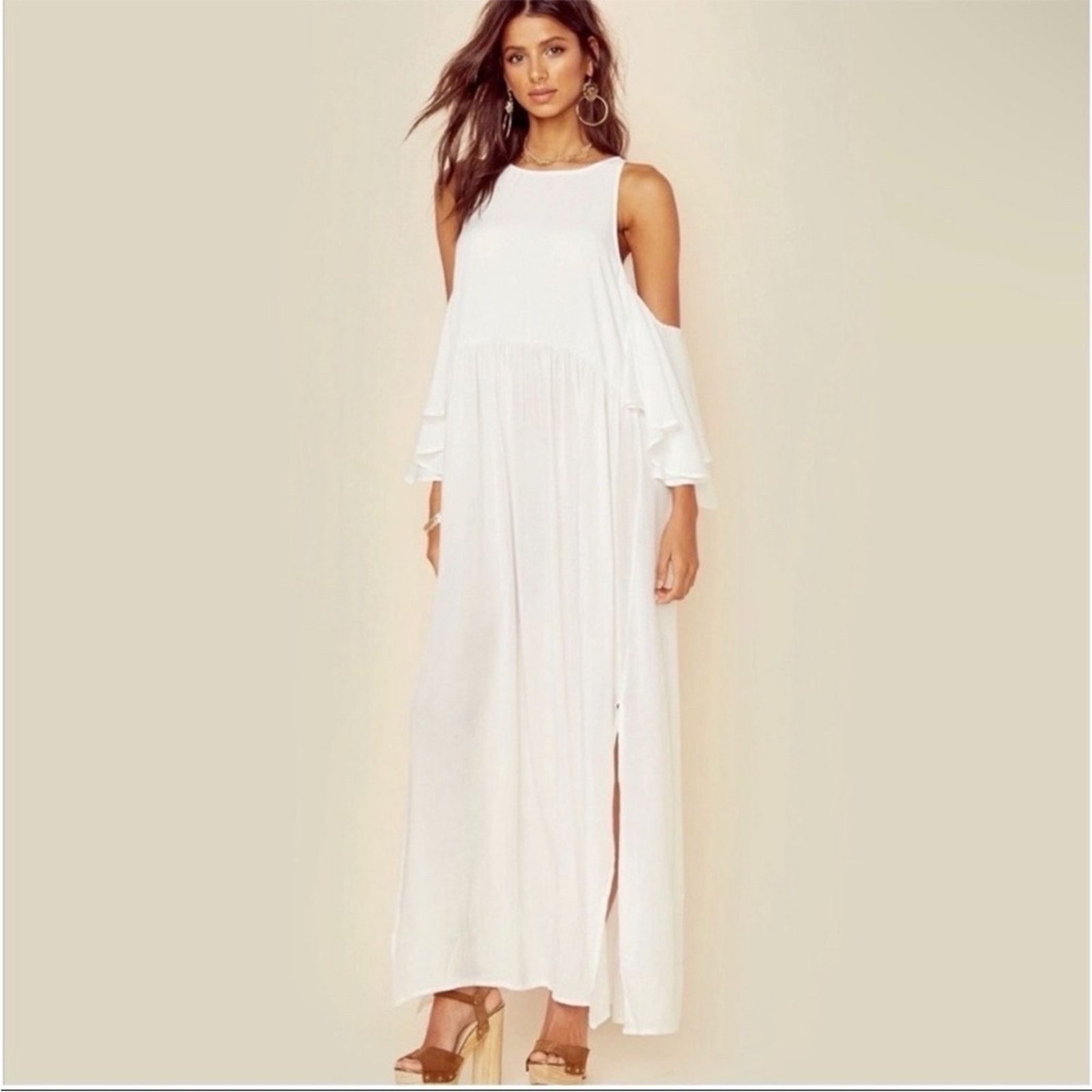 Other Indah Cigalle Rayon Off Shoulders Maxi Dress Front Slits M/L Size M / US 6-8 / IT 42-44 - 1 Thumbnail