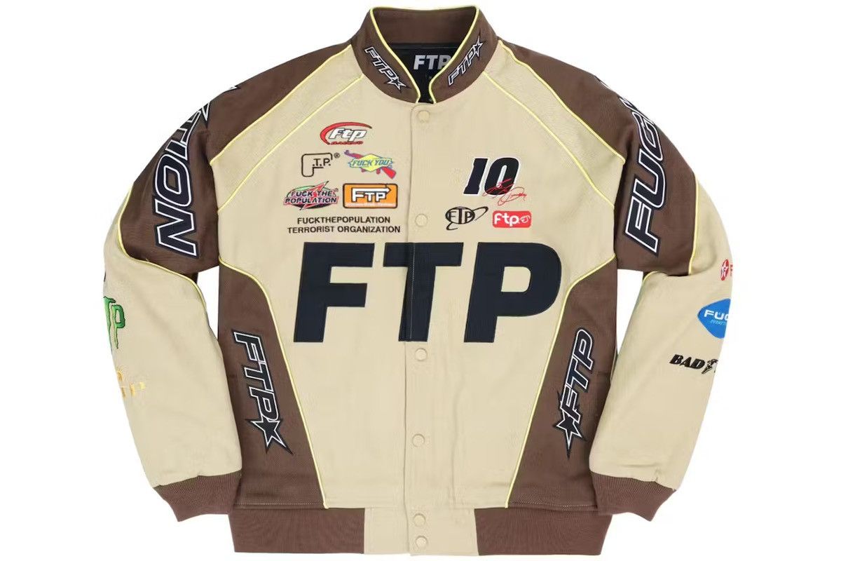 image of Fuck The Population Ftp Race Jacket in Brown, Men's (Size Large)