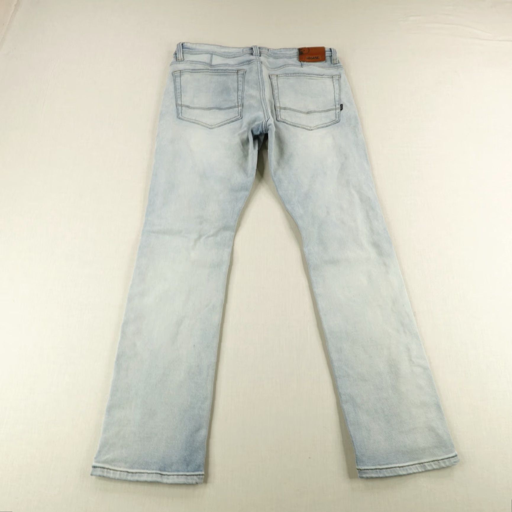 Denime Makobi Jeans Mens 34x32 Blue Denim Distressed Moto Slim Straight Stretch Jeans Size US 34 / EU 50 - 6 Thumbnail
