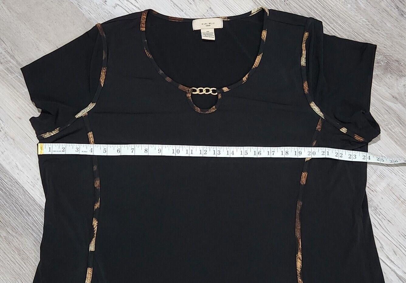 Designer Diana Belle Top Plus Size 3x Black Leopard Eyelet Stretch Size 3XL / US 20-22 - 6 Thumbnail