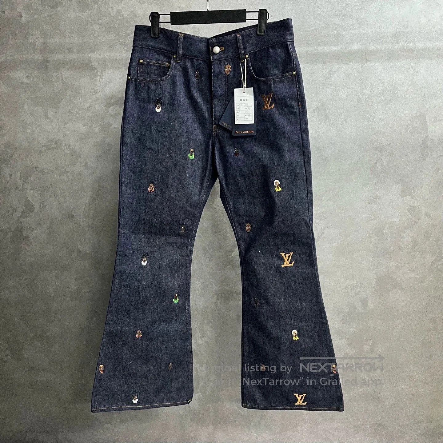 Louis Vuitton louis vuitton blue logo embroidered flared jeans. Size US 30 / EU 46 - 1 Thumbnail