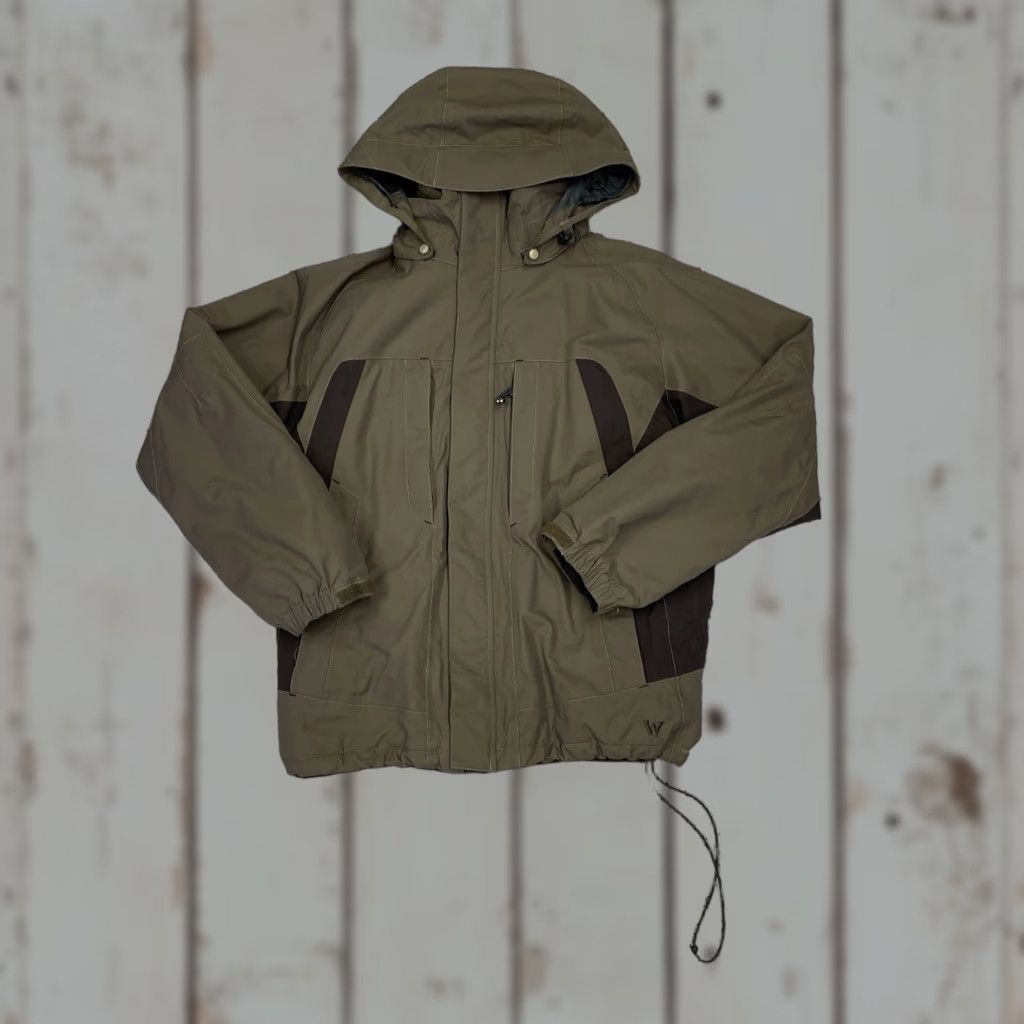 VINTAGE White Sierra Jacket Mens M Full Zip Fleece Lined Outdoor Windbreaker Gray Regular Jacket