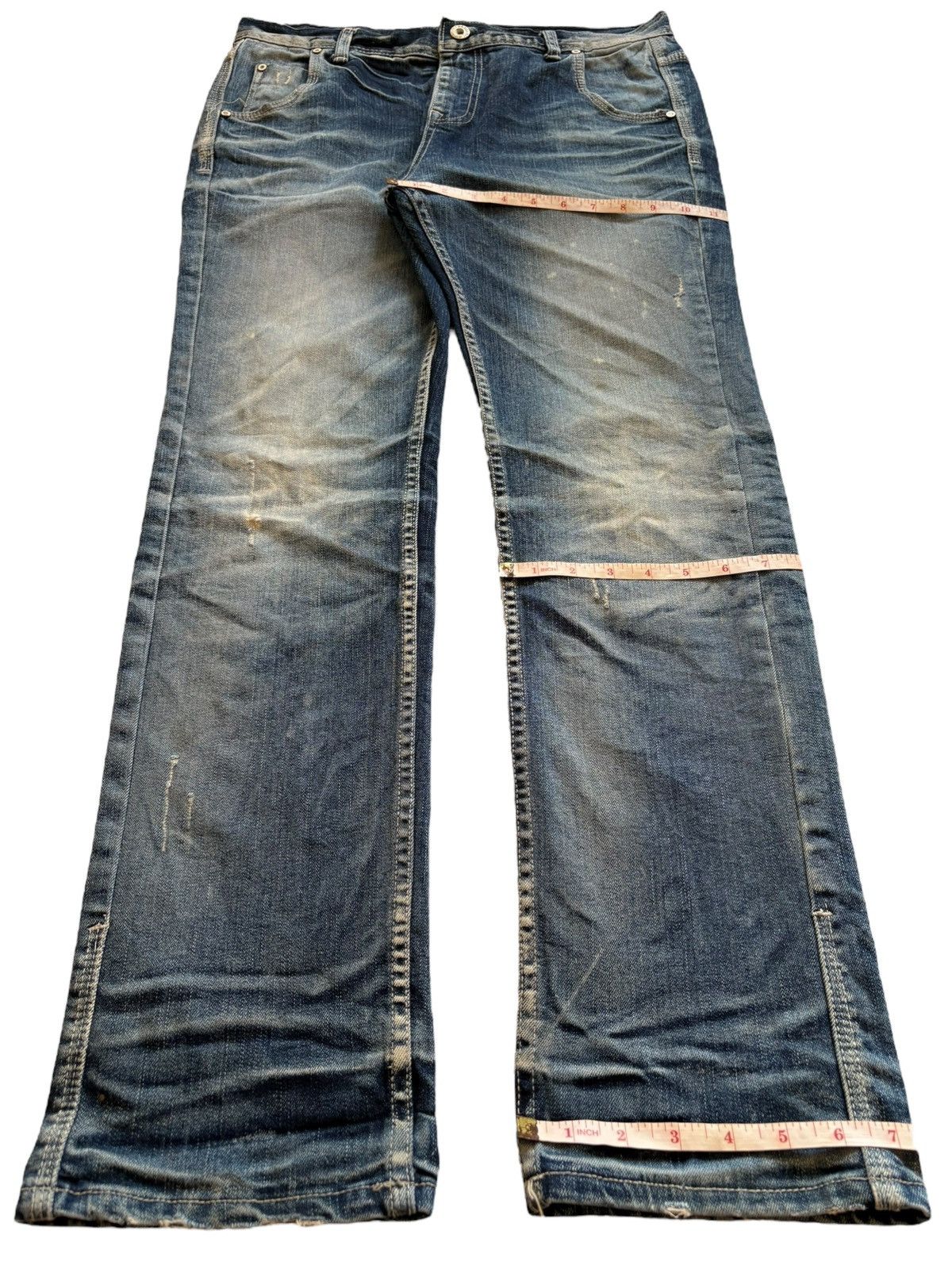 Japanese Brand Vintage Japanese Brand Faded Mud Wash Distressed Jeans Size US 34 / EU 50 - 14 Thumbnail