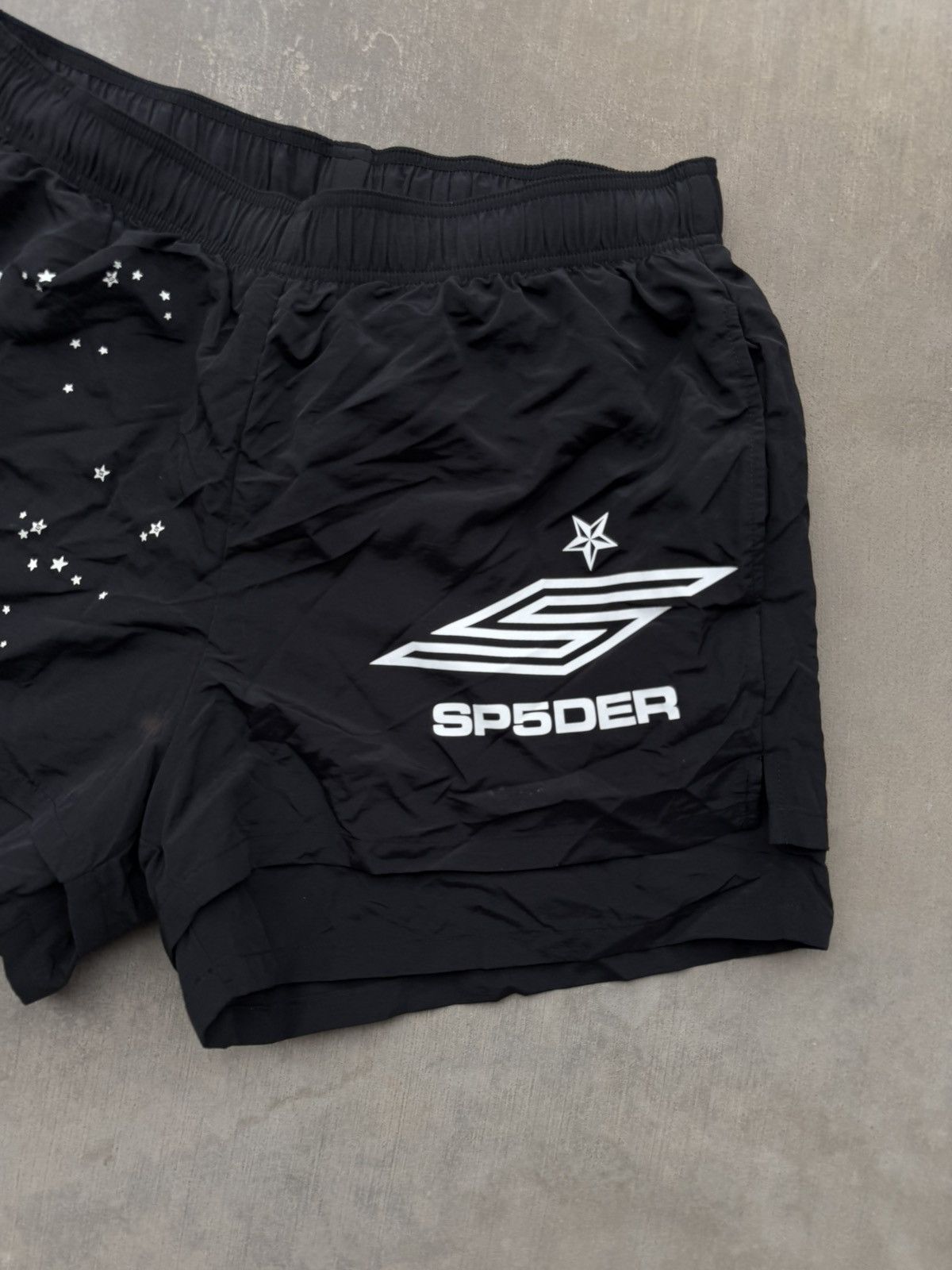Sp5der Sp5der Black Logo Star Shorts Large New Authentic Size US 34 / EU 50 - 2 Thumbnail