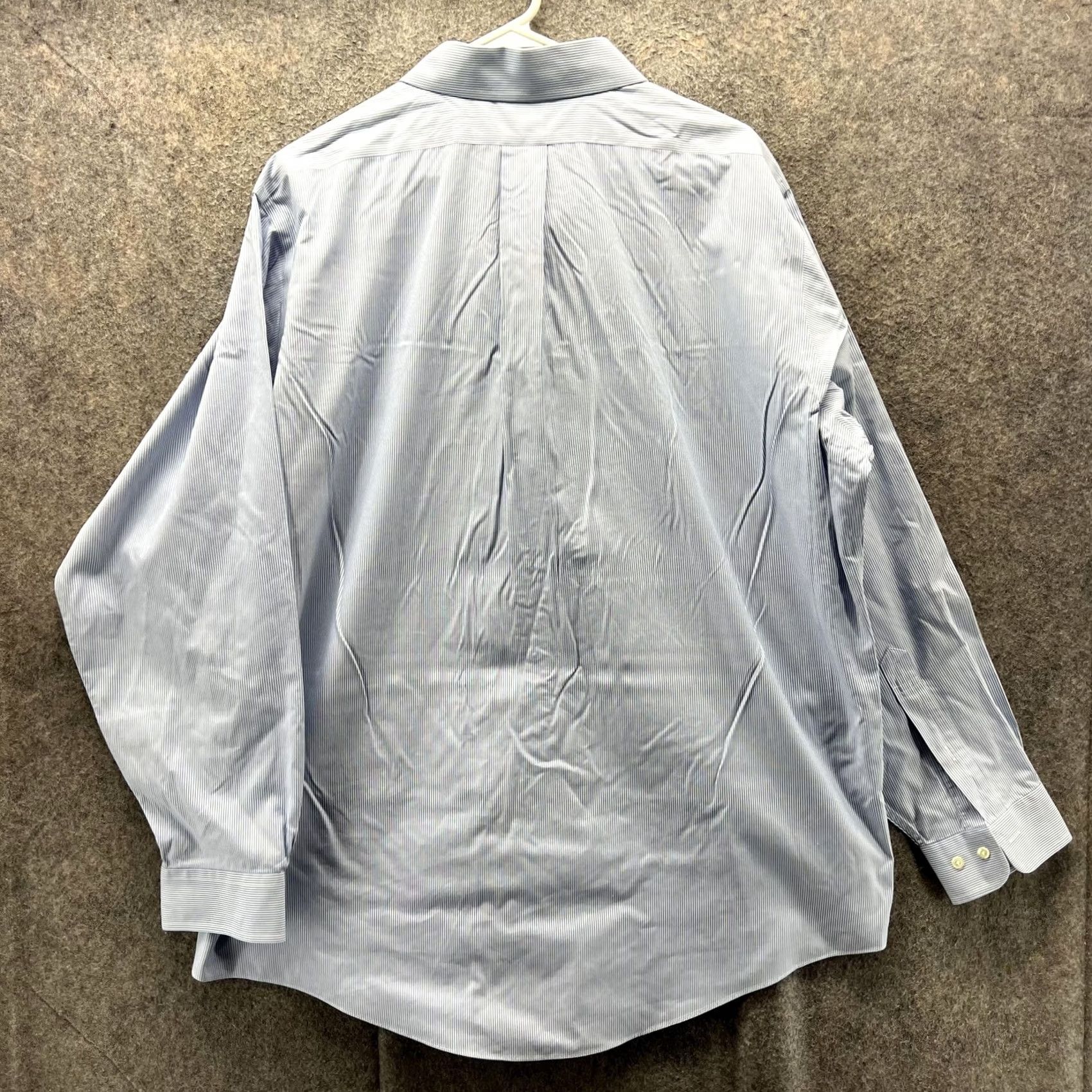 Brooks Brothers Brooks Brothers Dress Shirt Mens 17 4/5 Blue Stripe Classic Fit Non Iron Shirt Size 46R - 2 Thumbnail