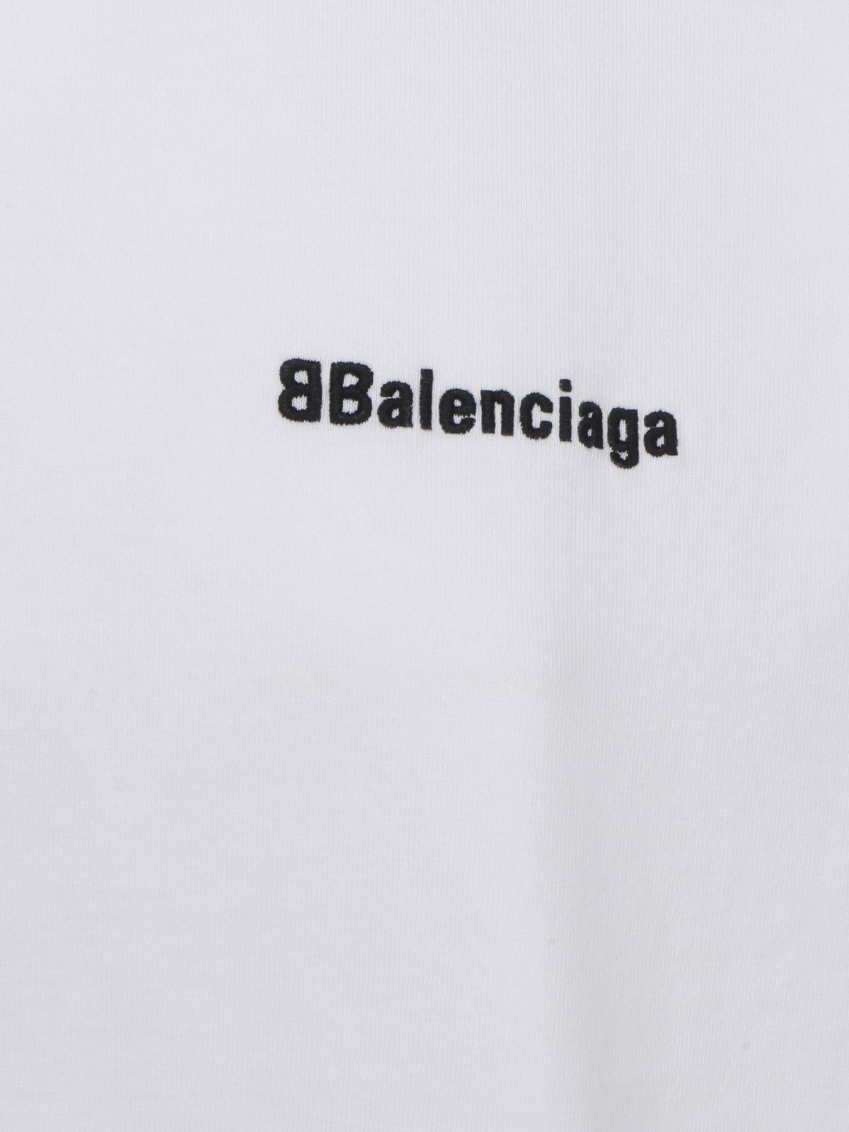 Balenciaga o1srvl11e1124 Dup / BB Corp T-Shirt Large Fit in White Size XL / US 12-14 / IT 48-50 - 3 Thumbnail