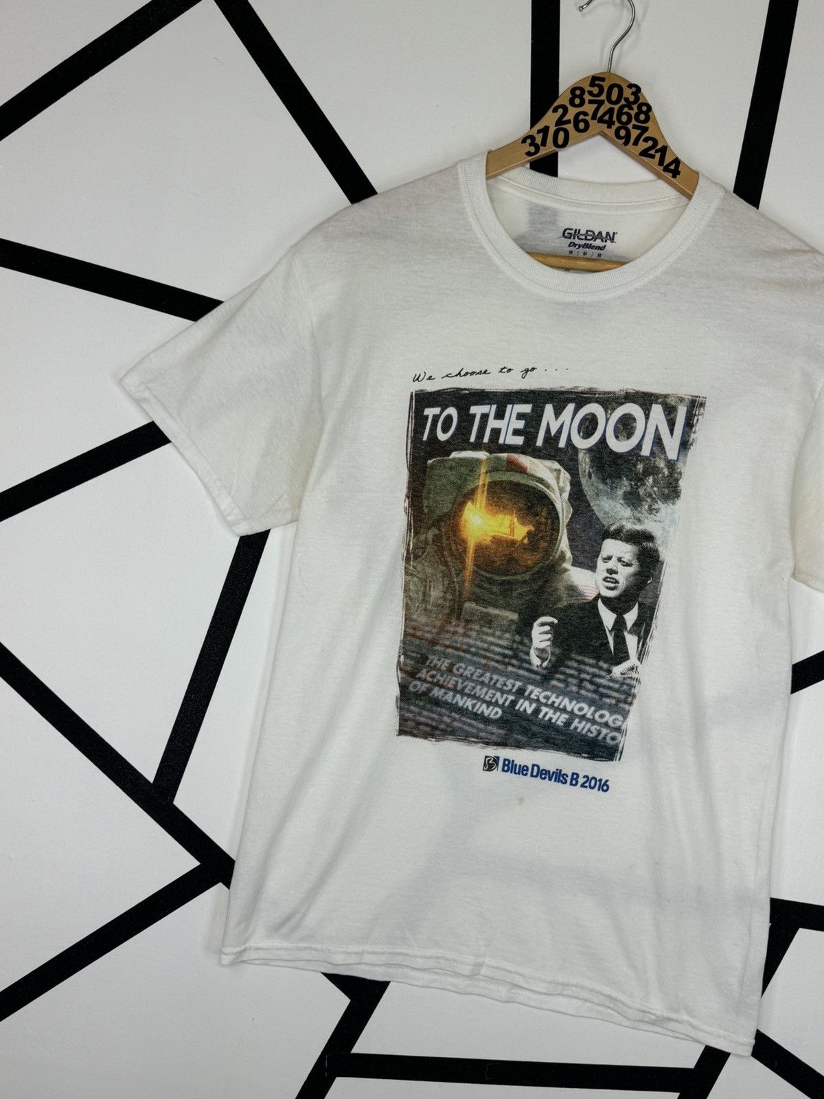 Gildan WE CHOOSE TO THE MOON BLUE DEVILS B 2016 TEE Size US S / EU 44-46 / 1 - 3 Thumbnail
