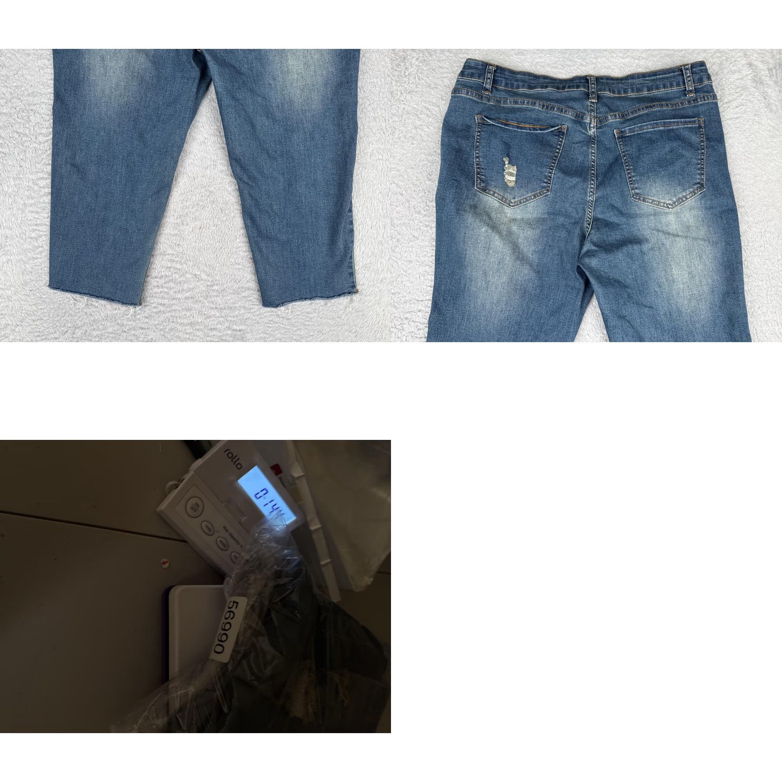 Vintage ROSWEAR Jeans Womens XL Blue Medium Wash High Rise Crop Distressed Stretch 34x19 Size 40" / US 18 - 10 Thumbnail