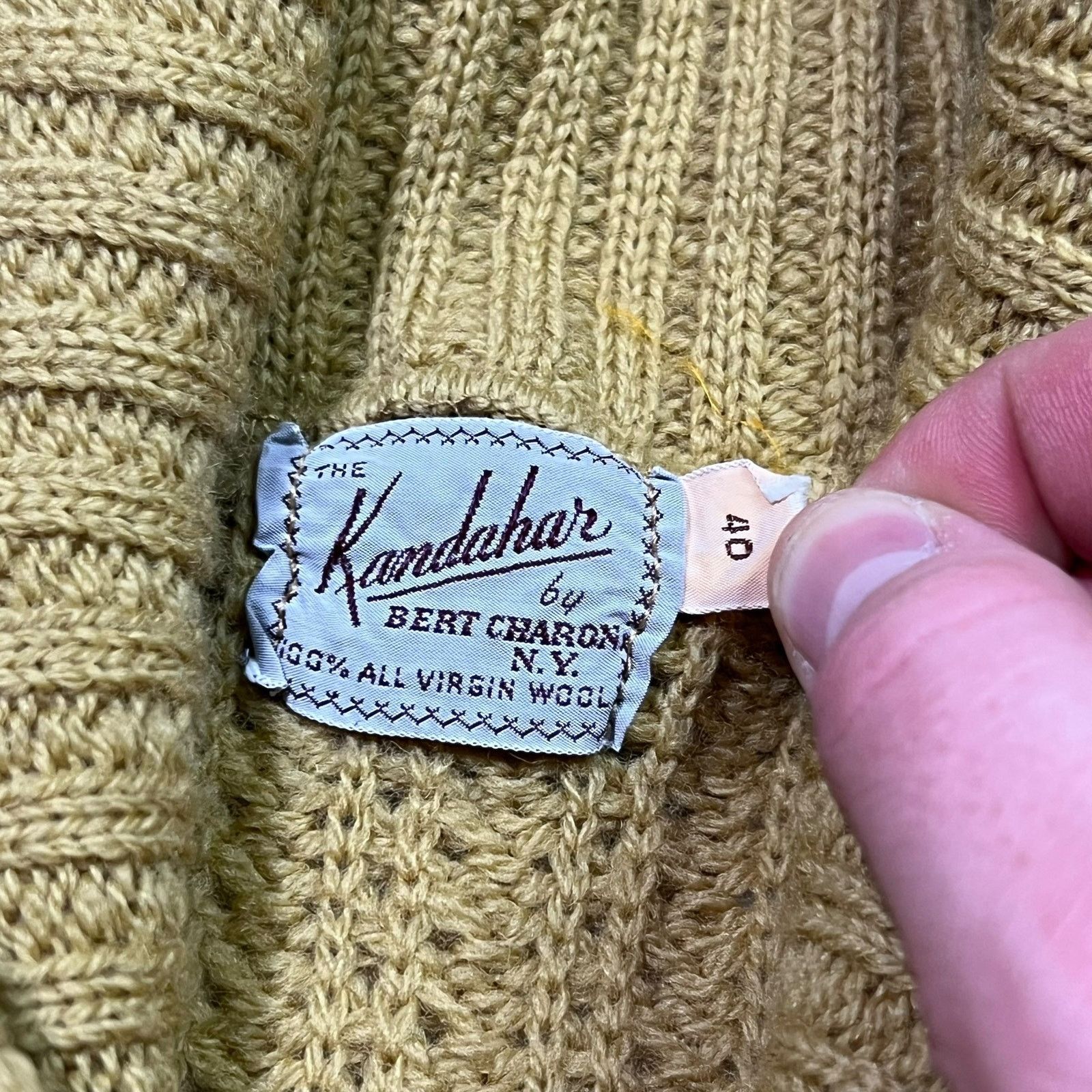 Vintage 1950s The Kandahar Bert Charon NY virgin wool cardigan Size US S / EU 44-46 / 1 - 7 Thumbnail