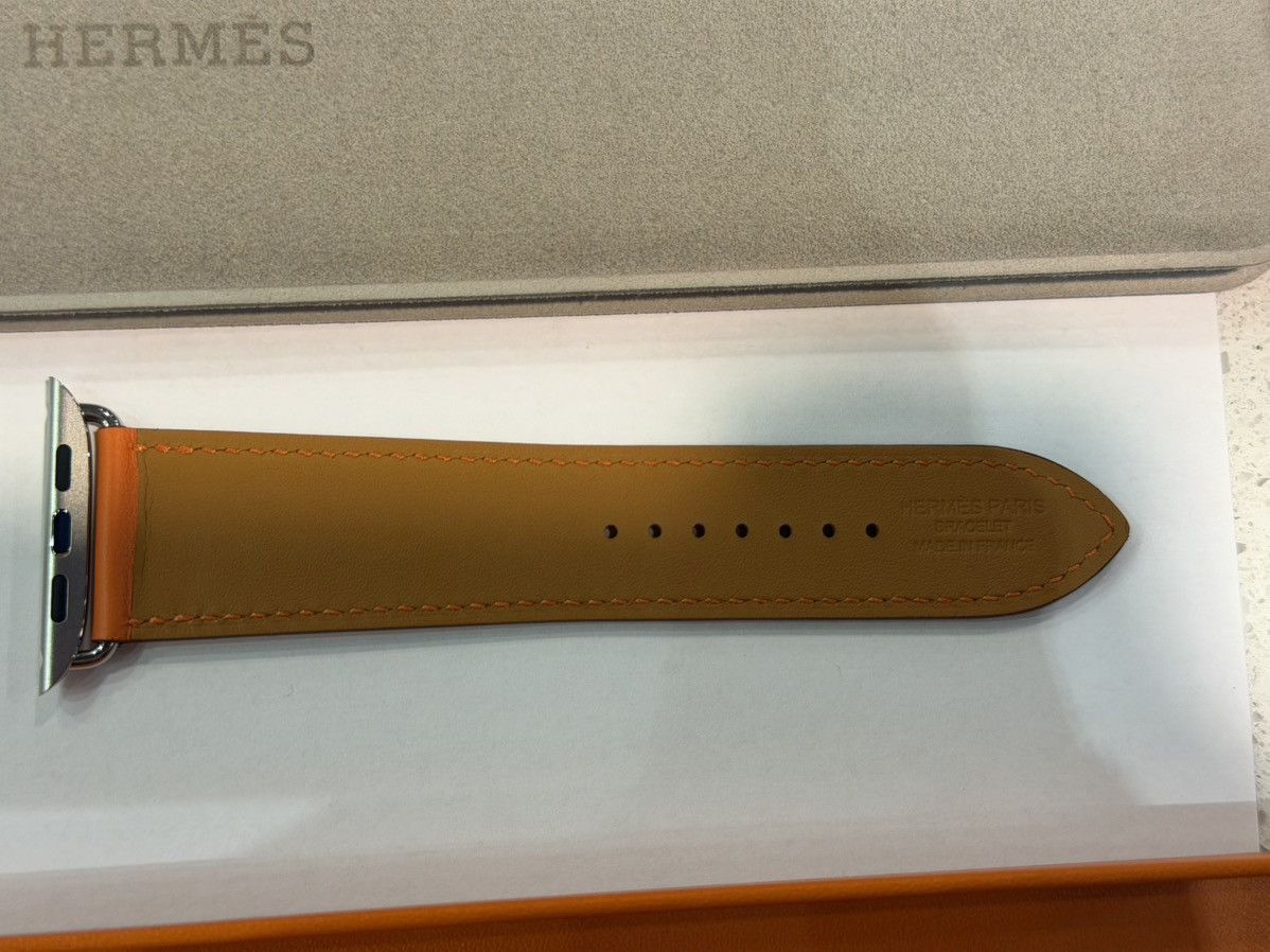 Hermes Hermes Apple Watch leather Band Orange 45mm 100% Authentic Size ONE SIZE - 5 Thumbnail