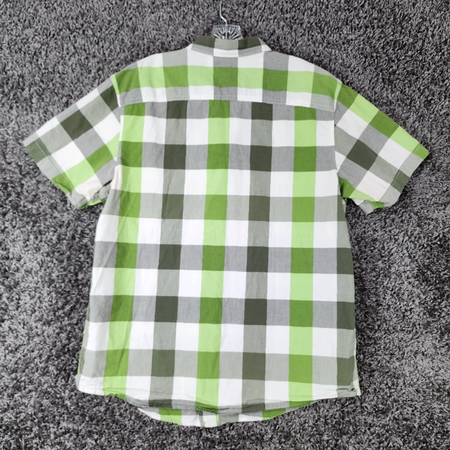 Vintage COLUMBIA Green Checkered Button-Up Shirt Adult Large Mens Short Sleeve Size US 33 - 6 Thumbnail
