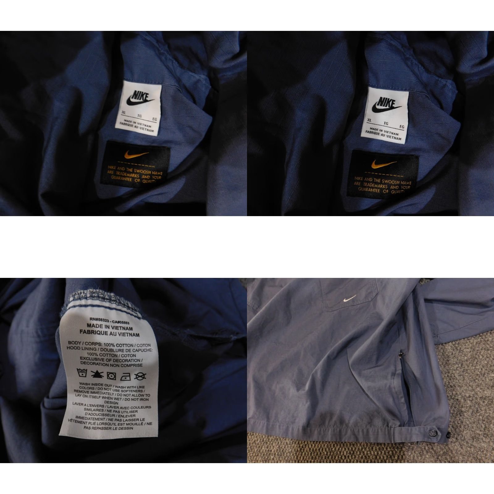 Nike Nike Pullover Jacket Womens XL Blue Hooded Utility Pockets Lightweight Swoosh Size XL / US 12-14 / IT 48-50 - 8 Thumbnail