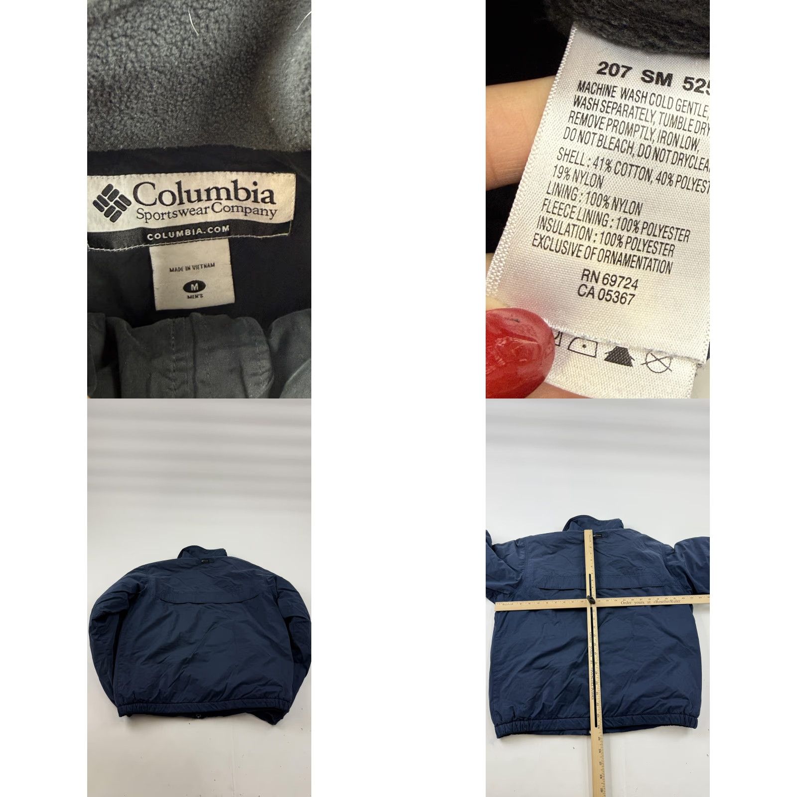 Vintage Columbia Jacket Mens M Blue Windbreaker Full Zip Insulated Fleece Lined Casual Fall Winter Size US M / EU 48-50 / 2 - 8 Thumbnail