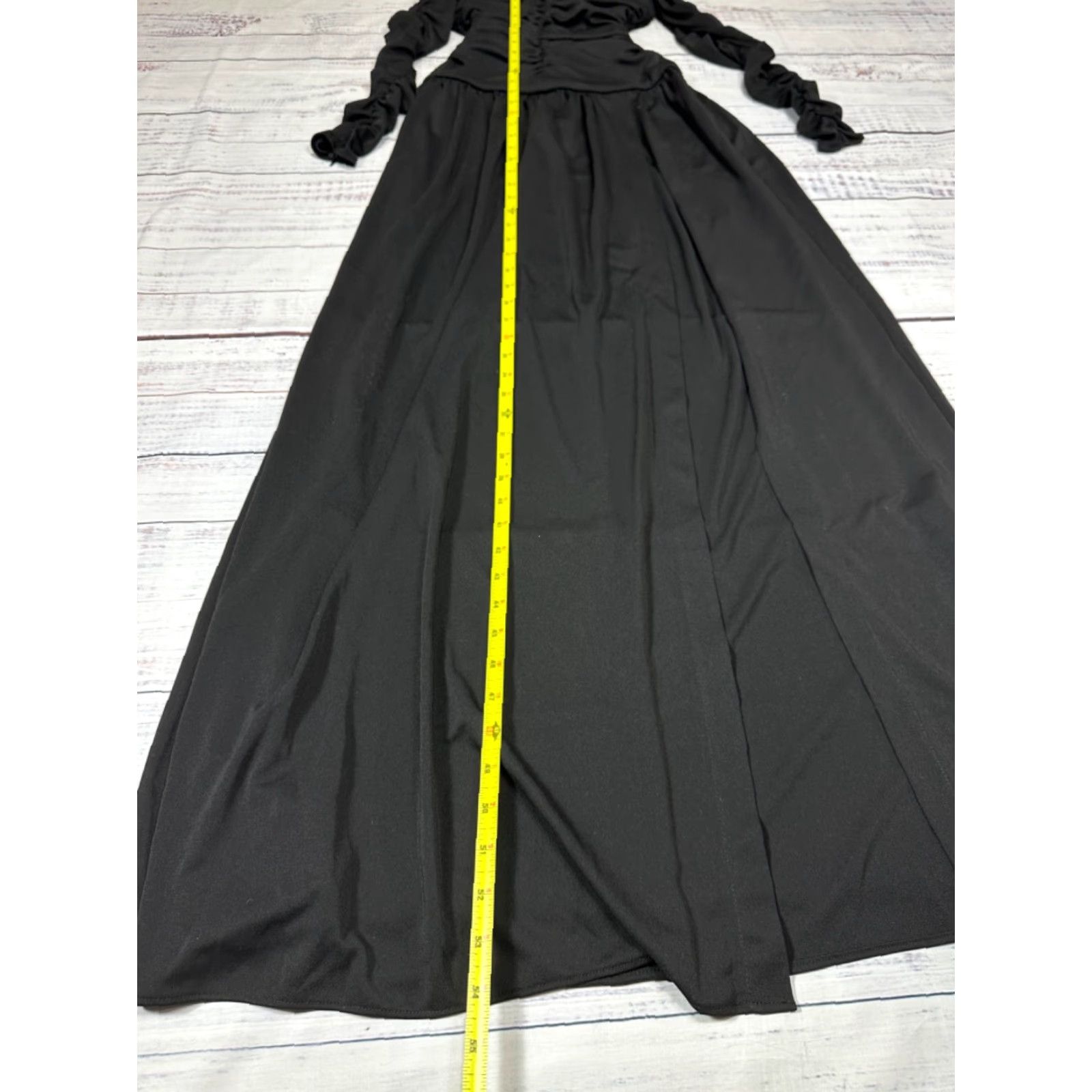 Tanya Taylor Tanya Taylor Marla Maxi Dress Womens Sz 0 Black Long Sleeve Ruched Bodice Gothic Dress Size XS / US 0-2 / IT 36-38 - 2 Thumbnail