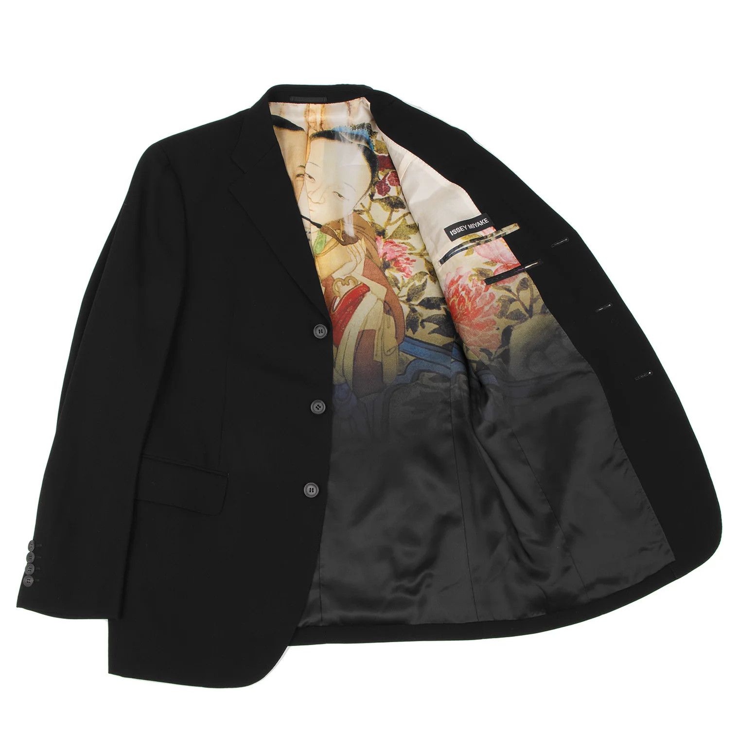Issey Miyake Japanese Art Print Lining Jacket in Black Size 4 Size US XL / EU 56 / 4 - 1 Thumbnail